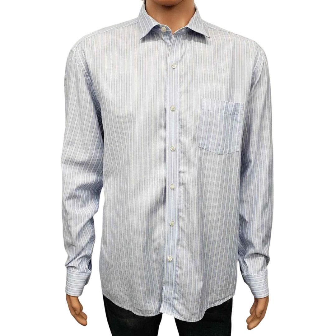 Johnston & Murphy JOHNSTON & MURPHY Dress Shirt Contrast Flip Cuff Neck Stripe Size US XL / EU 56 / 4 - 3 Thumbnail