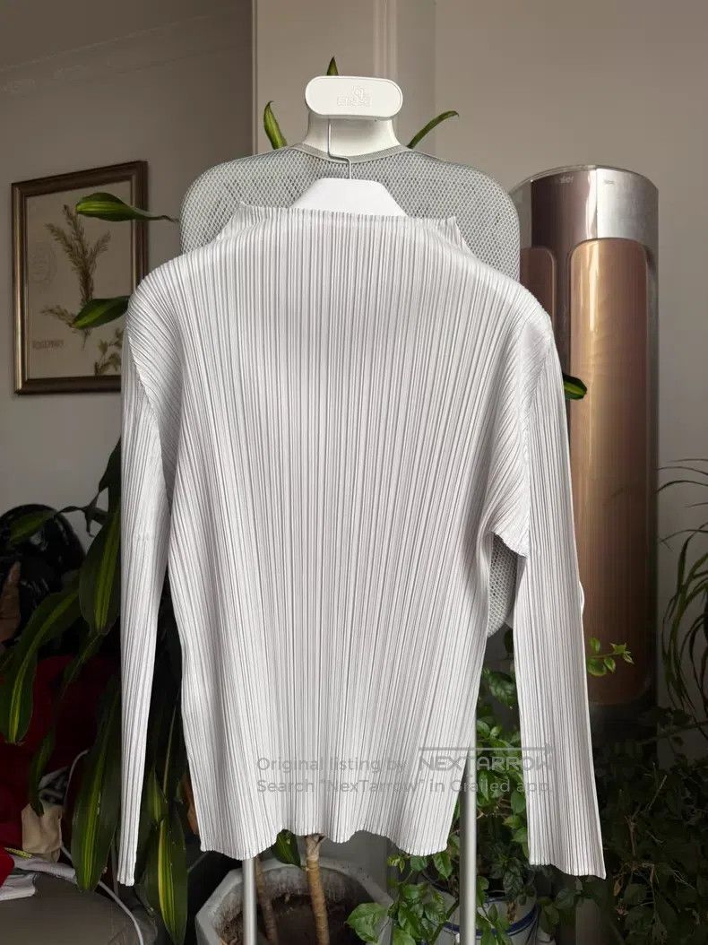 Issey Miyake Issey Miyake Long Sleeve Base Top, Light Gray Size XL / US 12-14 / IT 48-50 - 6 Thumbnail