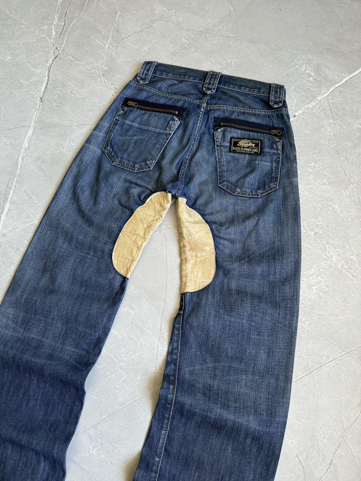 Replay VTG Y2k Replay Denim Leather Baggy Jeans Distressed if6was9 Size US 29 - 19 Thumbnail