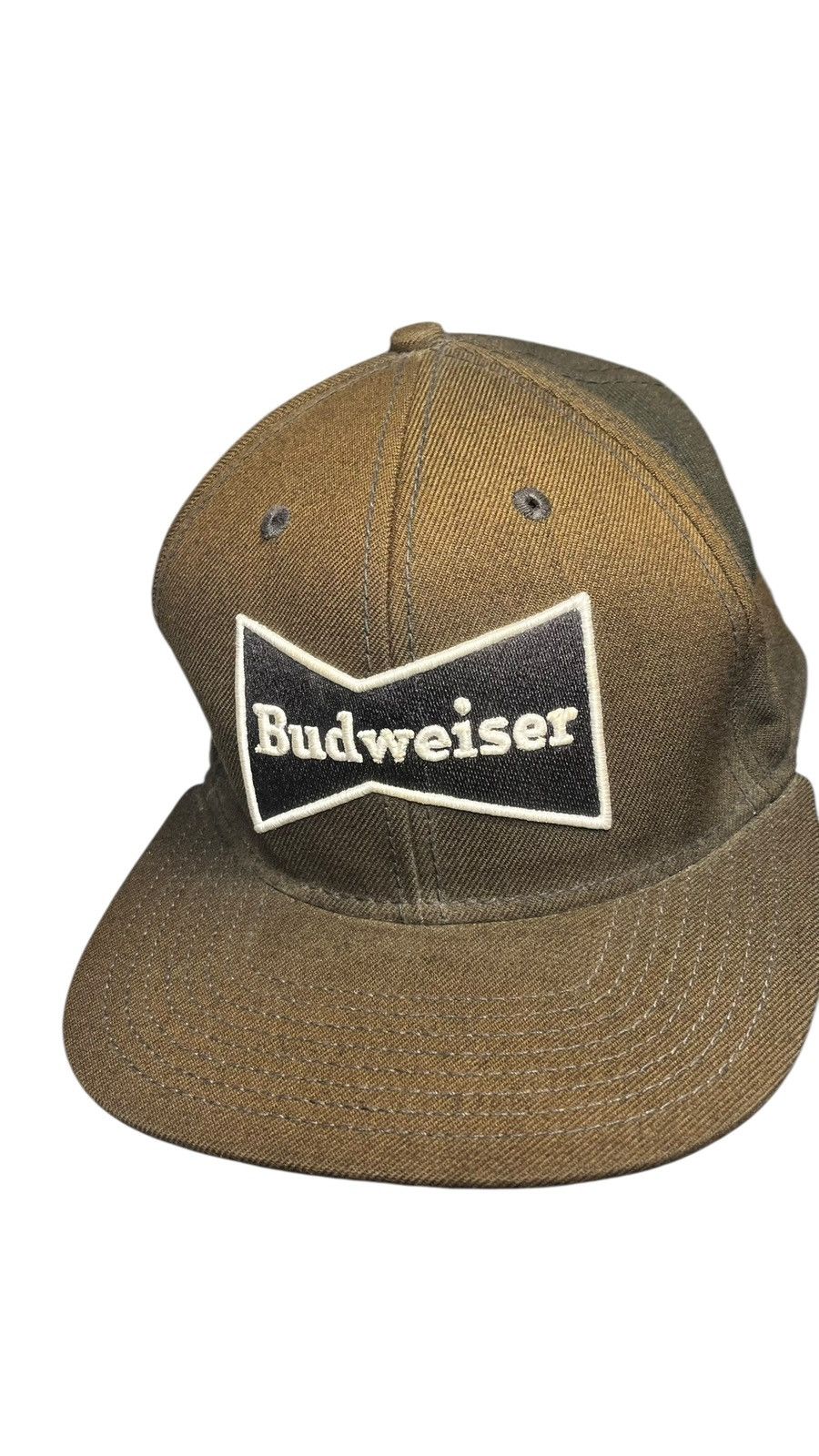 Budweiser Vintage Brown and Black Budweiser Patch Hat Size ONE SIZE - 2 Thumbnail