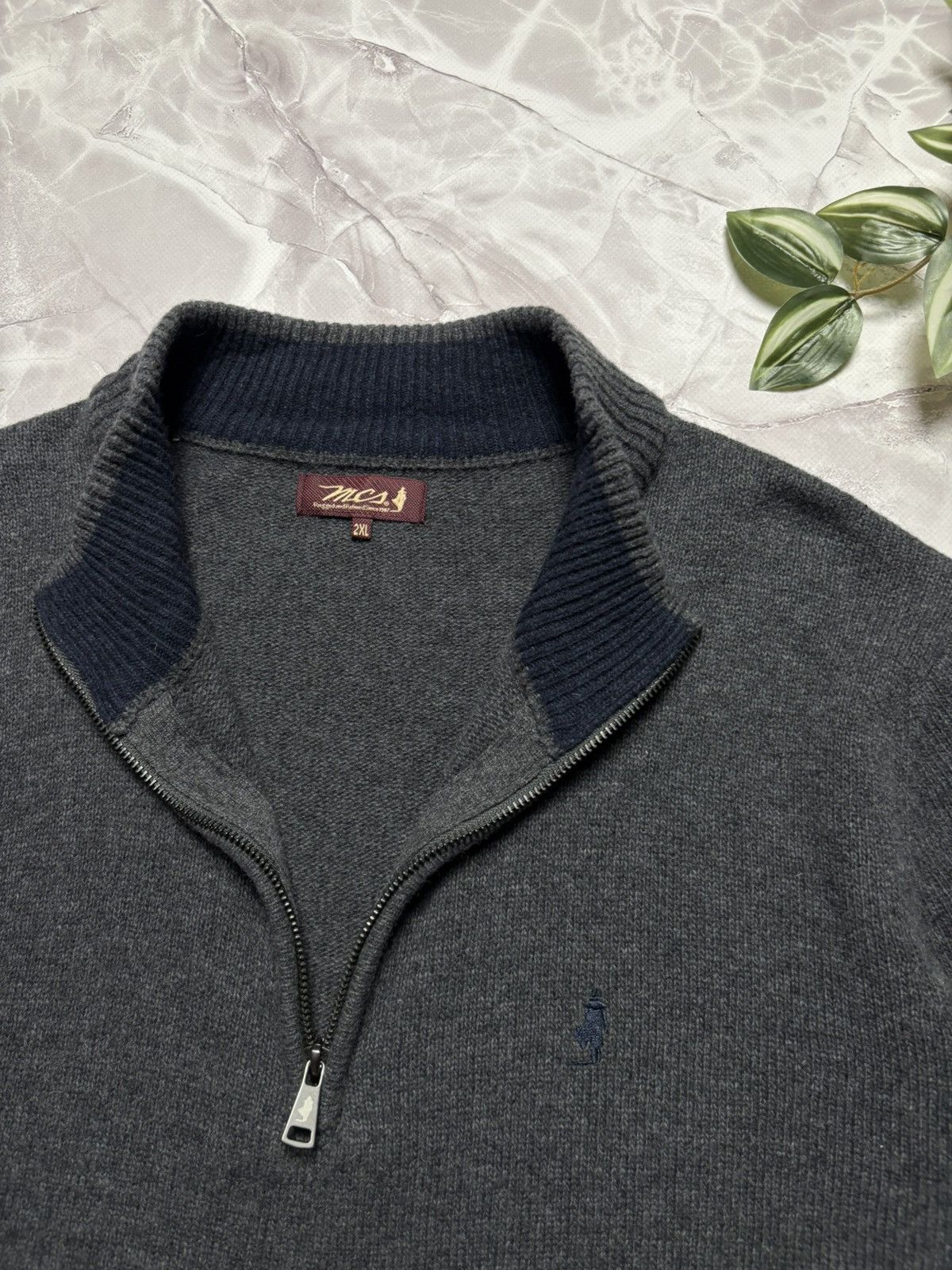 Marlboro Classics Marlboro Classics MCS Lambswool Half Zip Sweater Mens 2XL Size US XXL / EU 58 / 5 - 7 Thumbnail