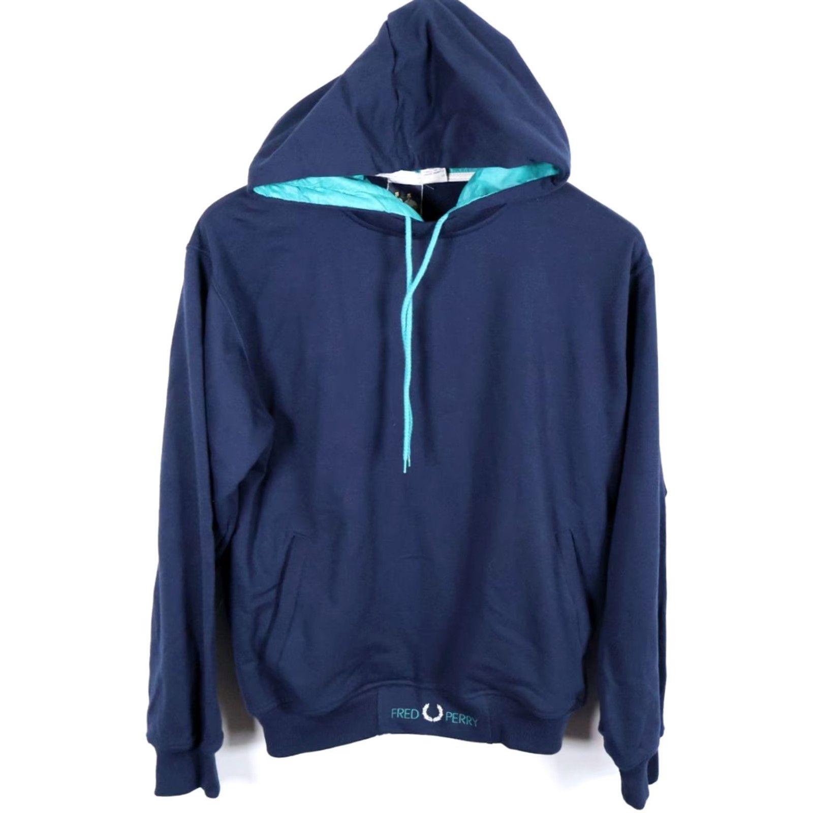Fred Perry Fred Perry Hoodie Men's Medium Dark Blue Drawstring Sweatshirt Lined Hood Size US M / EU 48-50 / 2 - 2 Thumbnail