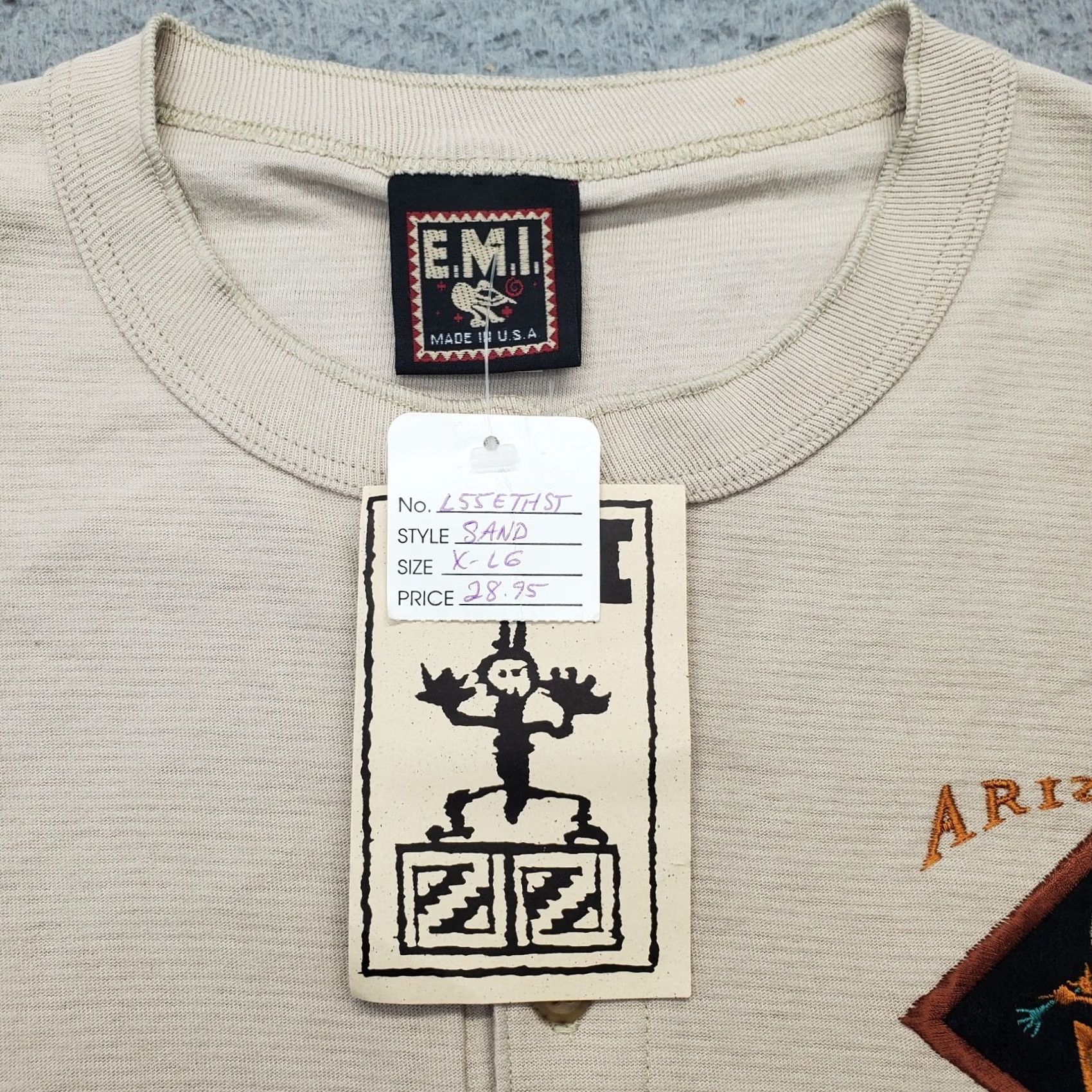 Vintage Arizona Henley Shirt Mens XL Brown Solid Cotton Short Sleeve Crest Logo Size US XL / EU 56 / 4 - 6 Thumbnail