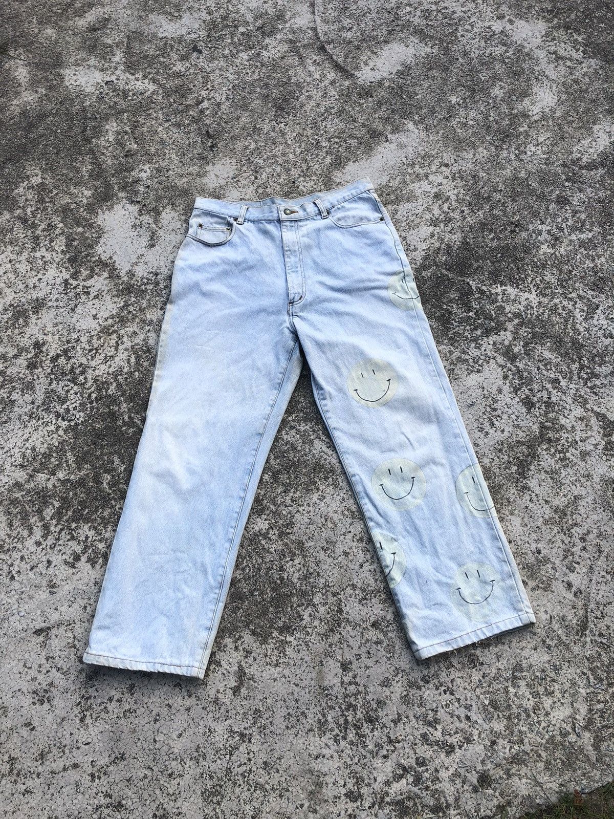 Vintage Custom Jeans Smiley Size US 33 - 1 Thumbnail
