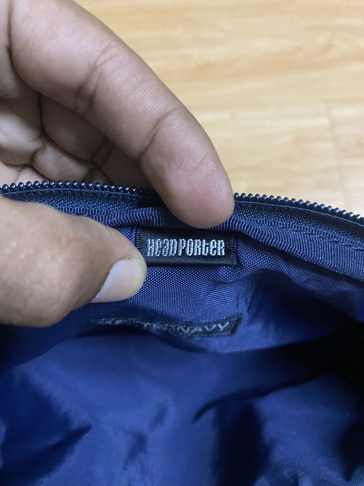 Head Porter Head Porter Navy Nylon Zipper Pouch – Minimal Utility Bag Size ONE SIZE - 5 Thumbnail