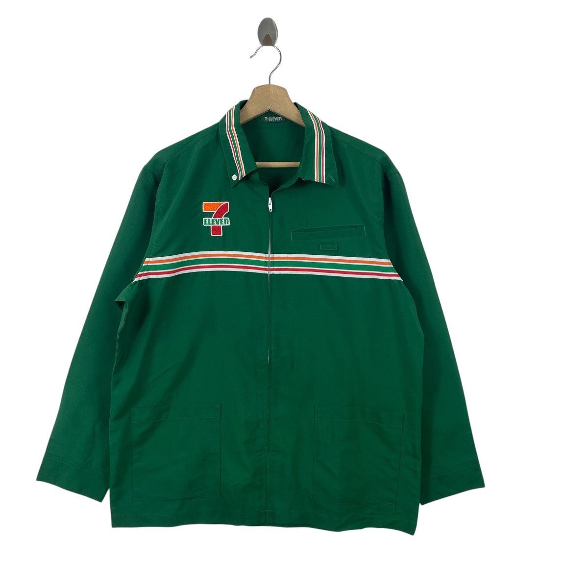 Vintage Vintage 7-ELEVEN Employee Work Jacket Zip Up Uniform Size US L / EU 52-54 / 3 - 3 Thumbnail