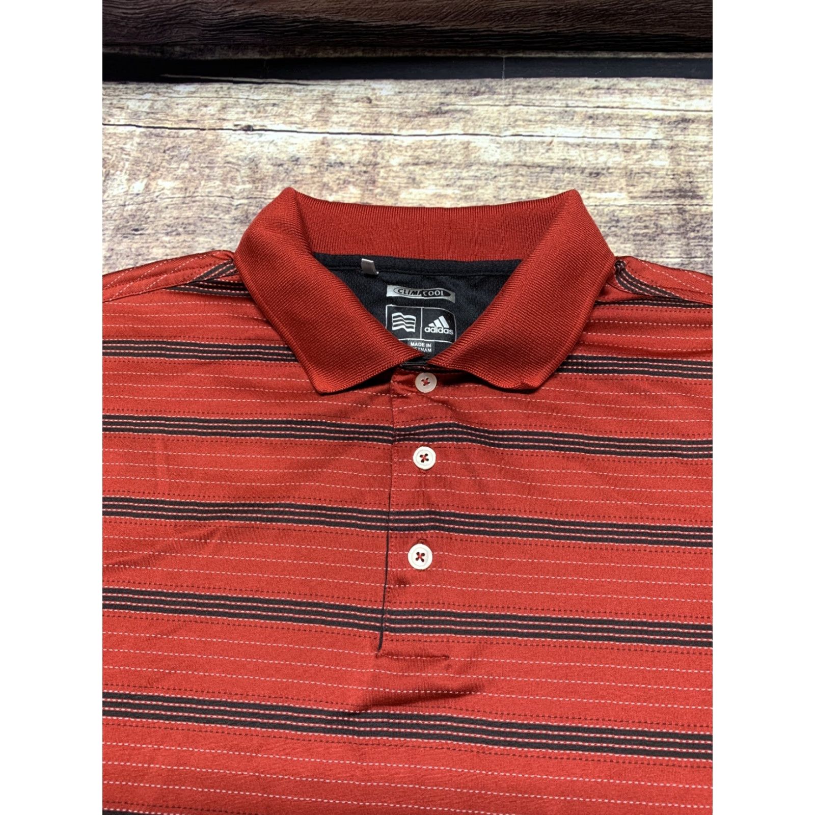 Adidas Mens Adidas Climacool Polo Shirt Short Sleeve Button 3 Button Size Large Red Mens Size US L / EU 52-54 / 3 - 2 Thumbnail