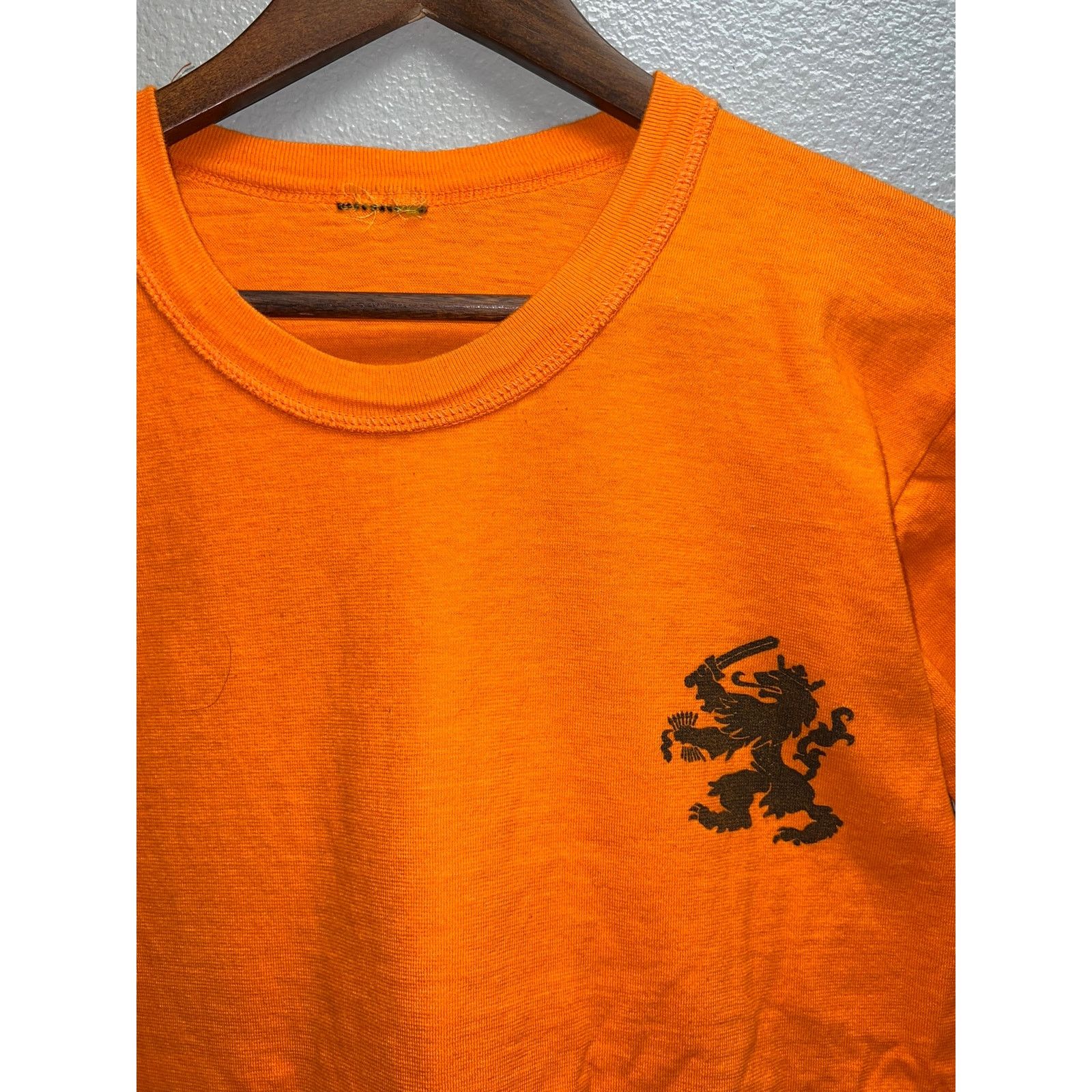 Vintage 1980s The Netherlands Dutch Army Orange Long Sleeve Shirt L Size US L / EU 52-54 / 3 - 2 Thumbnail