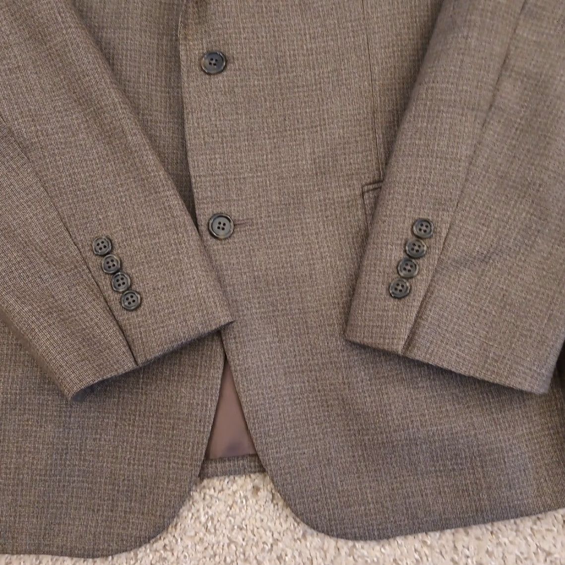Jos. A. Bank Jos A. Bank Blazer Mens 43 Brown Wool Plaid Two Button Double Vent Notch Lapel Jacket Coat Size 46R - 4 Thumbnail