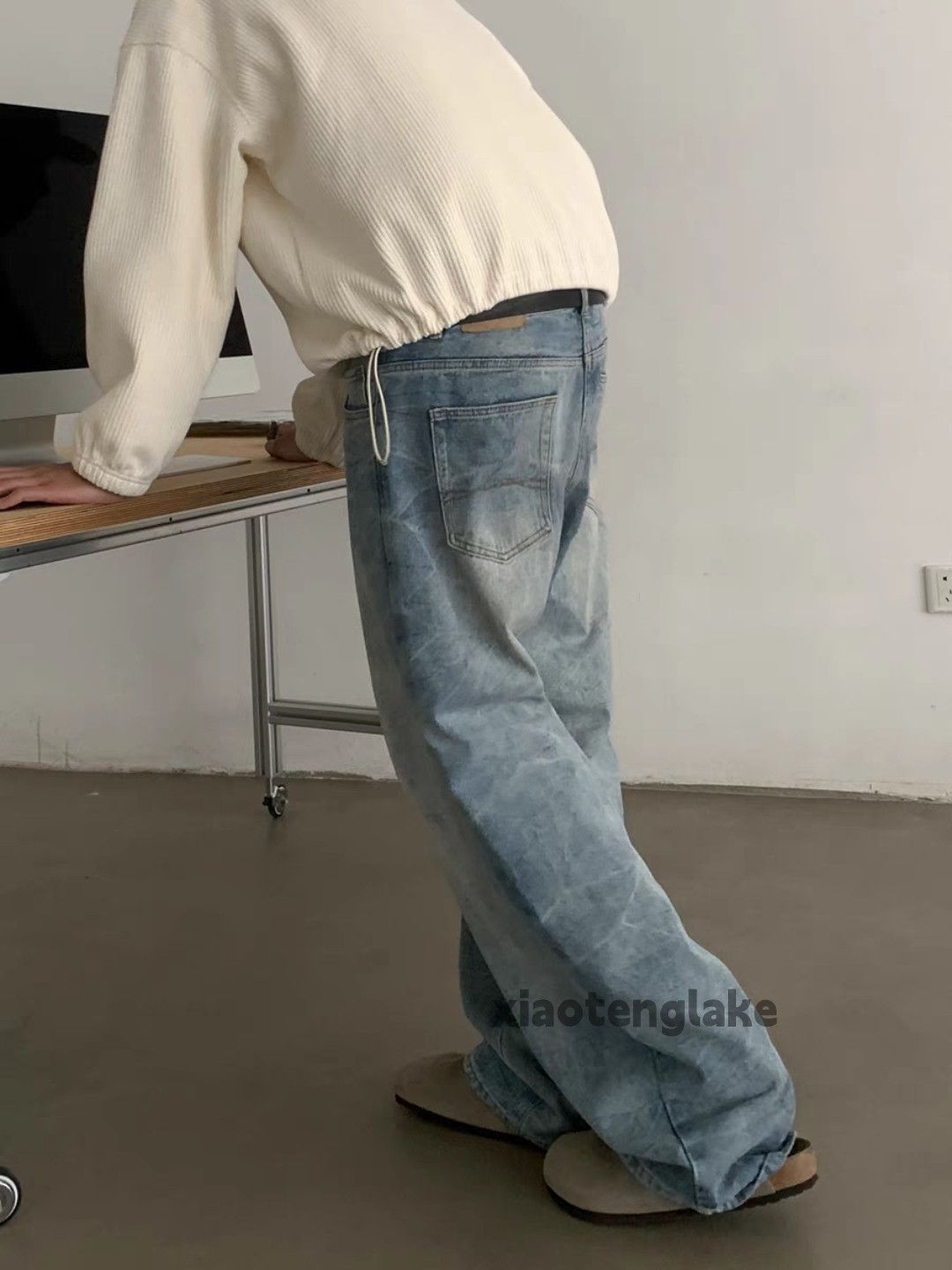Jean × Vintage Washed faded cleanfit yuppie y2k loose baggy jeans Size US 30 / EU 46 - 1 Thumbnail