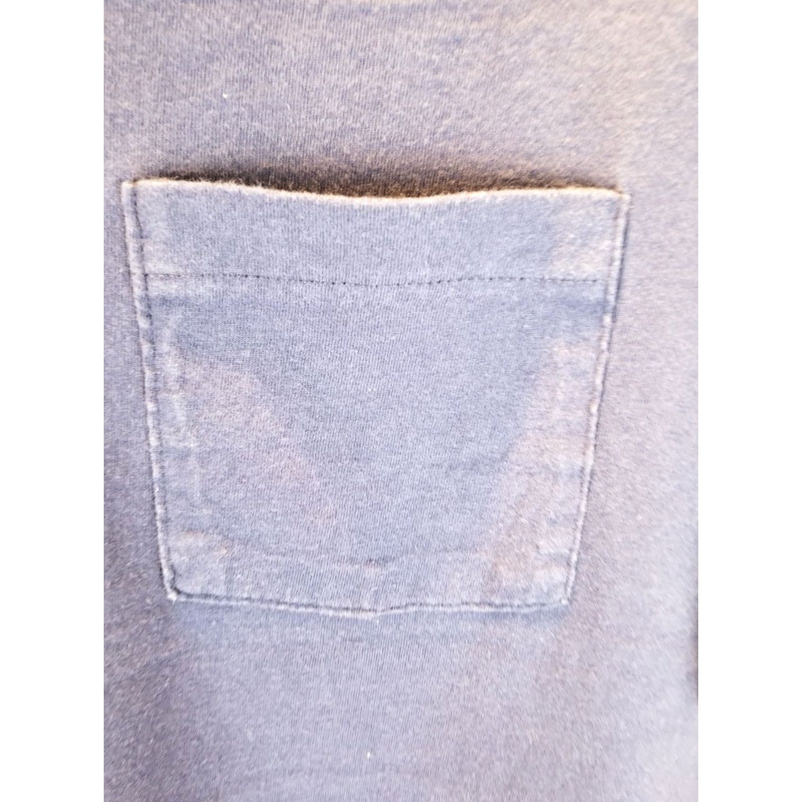 Fruit Of The Loom VINTAGE Fruit of the Loom T-Shirt Navy Pocket 80s Selvedge Blue Cotton Men XL Size US XL / EU 56 / 4 - 4 Thumbnail