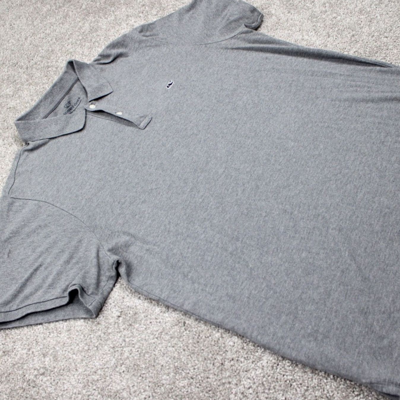 Vineyard Vines Vineyard Vines Edgartown Polo Shirt Mens Large Gray Short Sleeve Cotton Polyester Blend Stretch Polo Shirt Size US L / EU 52-54 / 3 - 6 Thumbnail