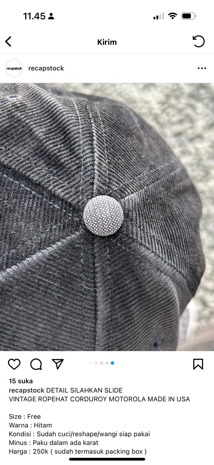 Motorola × Vintage Vintage hat Motorola Size ONE SIZE - 5 Thumbnail
