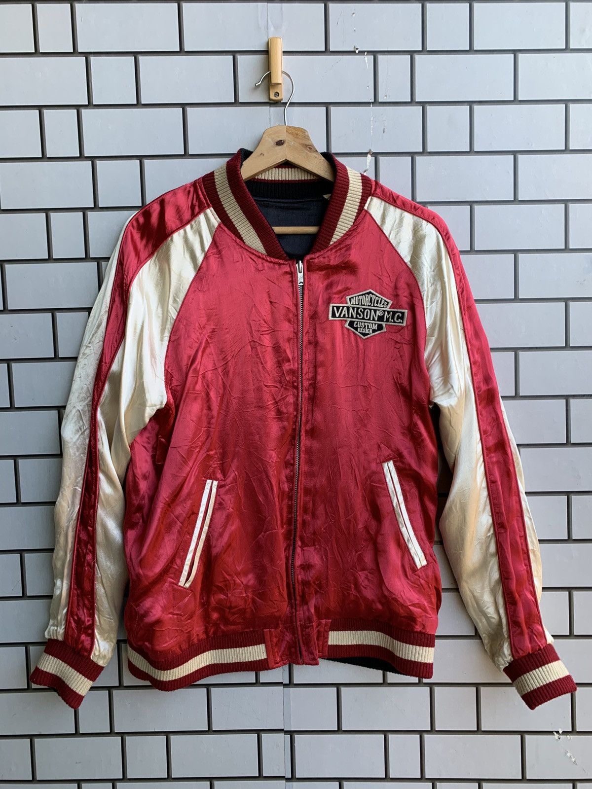 Japanese Brand Vintage Sukajan Vanson Leathers Reversible Jacket Size US M / EU 48-50 / 2 - 4 Thumbnail