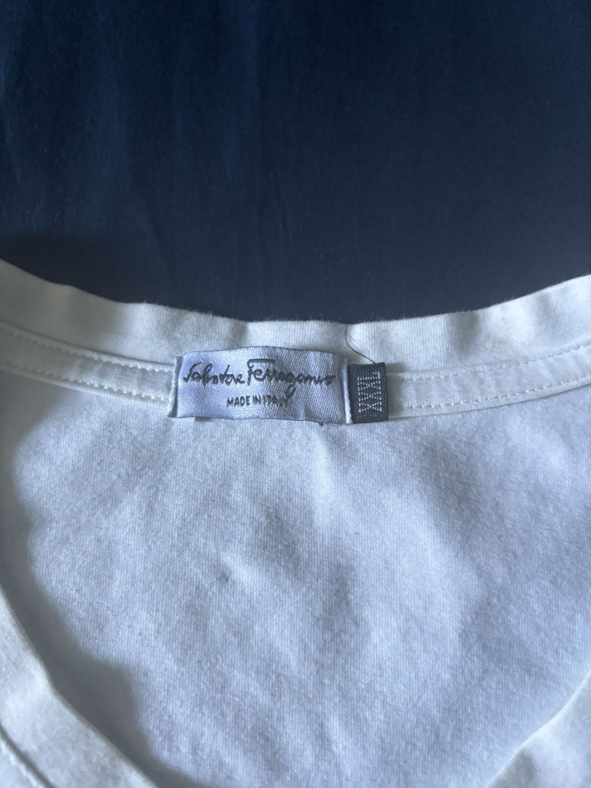 Salvatore Ferragamo Salvatore Ferragamo V-Neck White Shirt Size US L / EU 52-54 / 3 - 2 Thumbnail