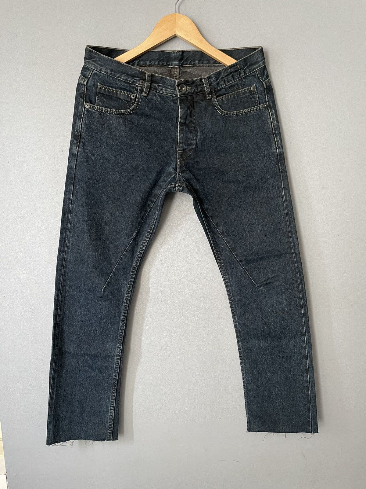 Rick Owens Detroit Cut Dirty Blue Mudwash Selvedge Denim Size US 30 / EU 46 - 1 Thumbnail
