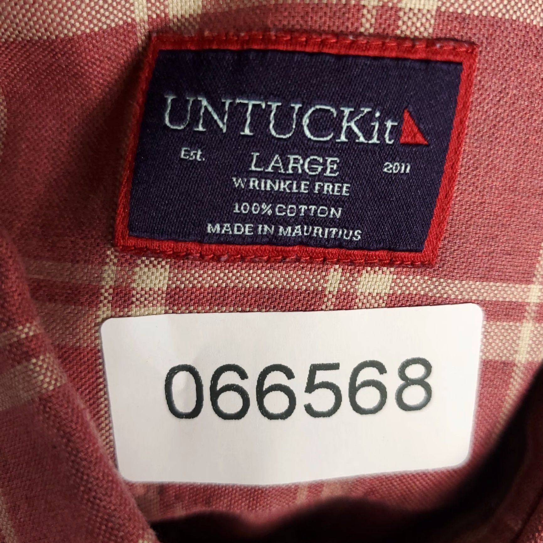 UNTUCKit UNTUCKit Mens Shirt Size Large Red Plaid Slim Fit Button Up Long Sleeve Size US L / EU 52-54 / 3 - 7 Thumbnail