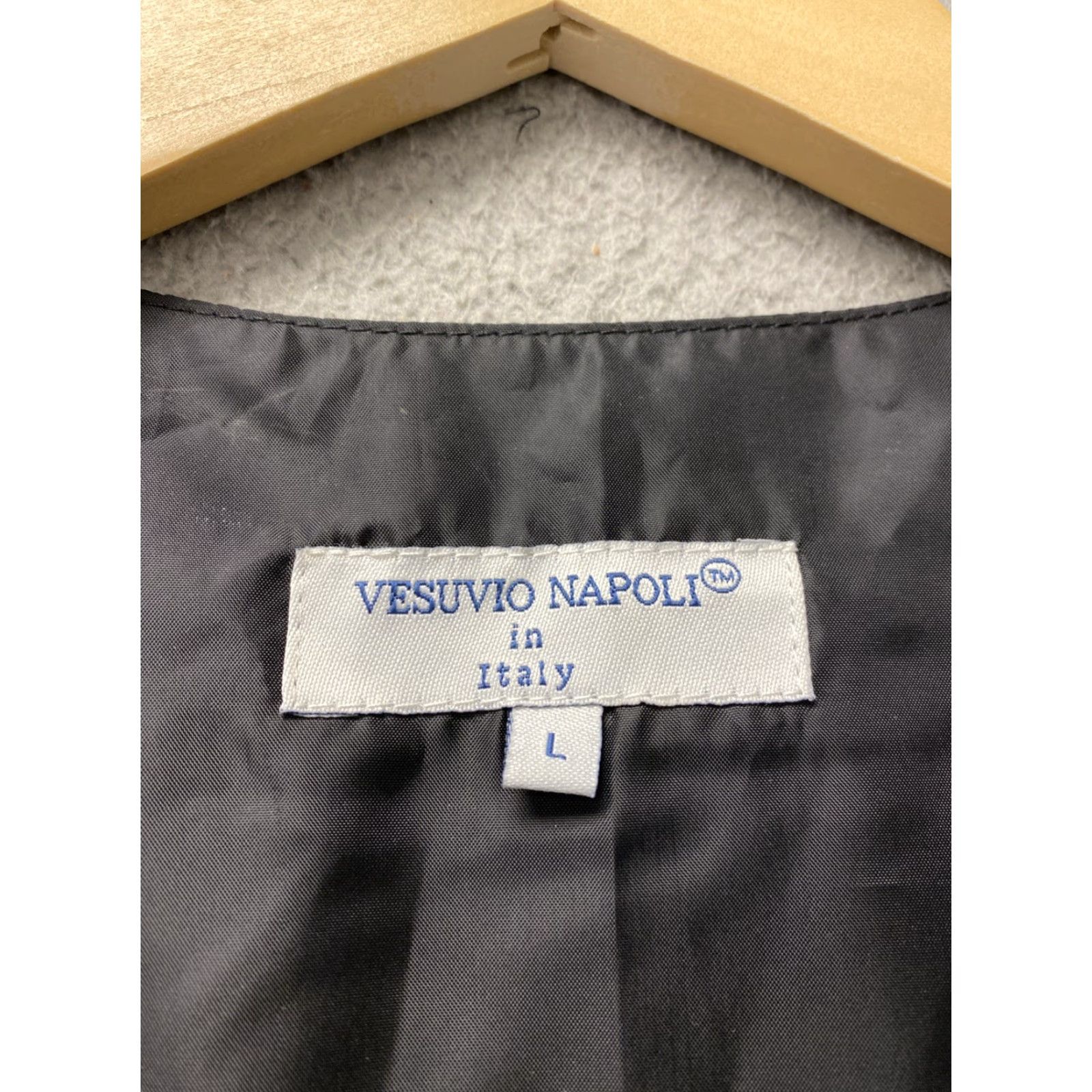 Vintage VINTAGE Vesuvio Napoli Men's Dress Vest Satin Plaid Checkered Microfiber Formal Wedding Prom Cocktails L Gray Size 42R - 3 Thumbnail