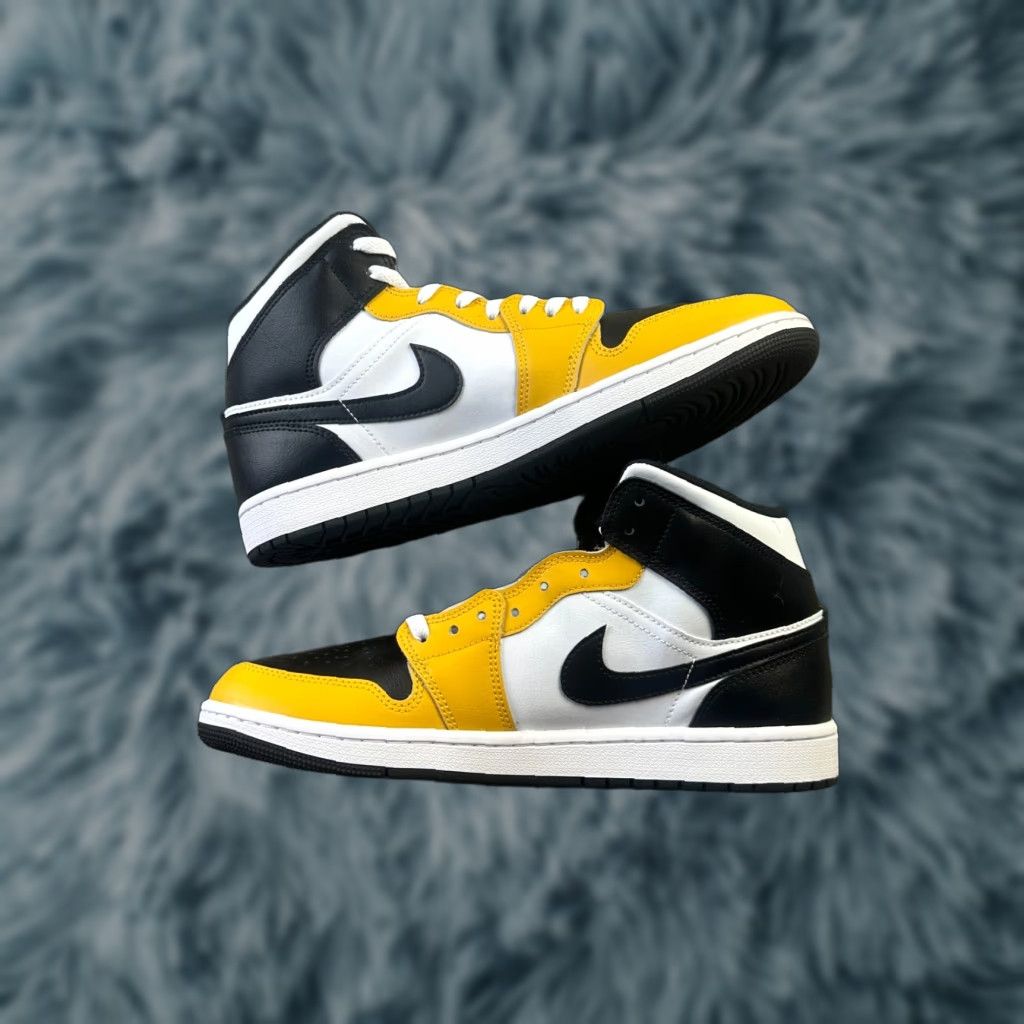 Jordan Brand Air Jordan 1 Mid Mens Size 10.5 Yellow Ochre Black White Jordan Shoes Sneaker 2023 Size US 11 / EU 44 - 1 Thumbnail