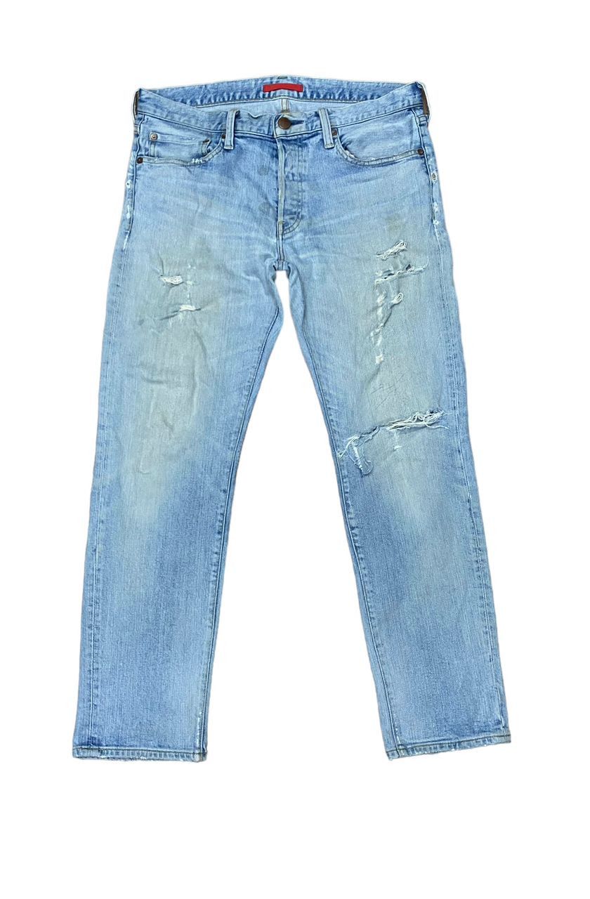 Japanese Brand 💥BEST OFFER 💥VINTAGE RED CARD WORK DISTRESSED DENIM Size US 34 / EU 50 - 1 Thumbnail