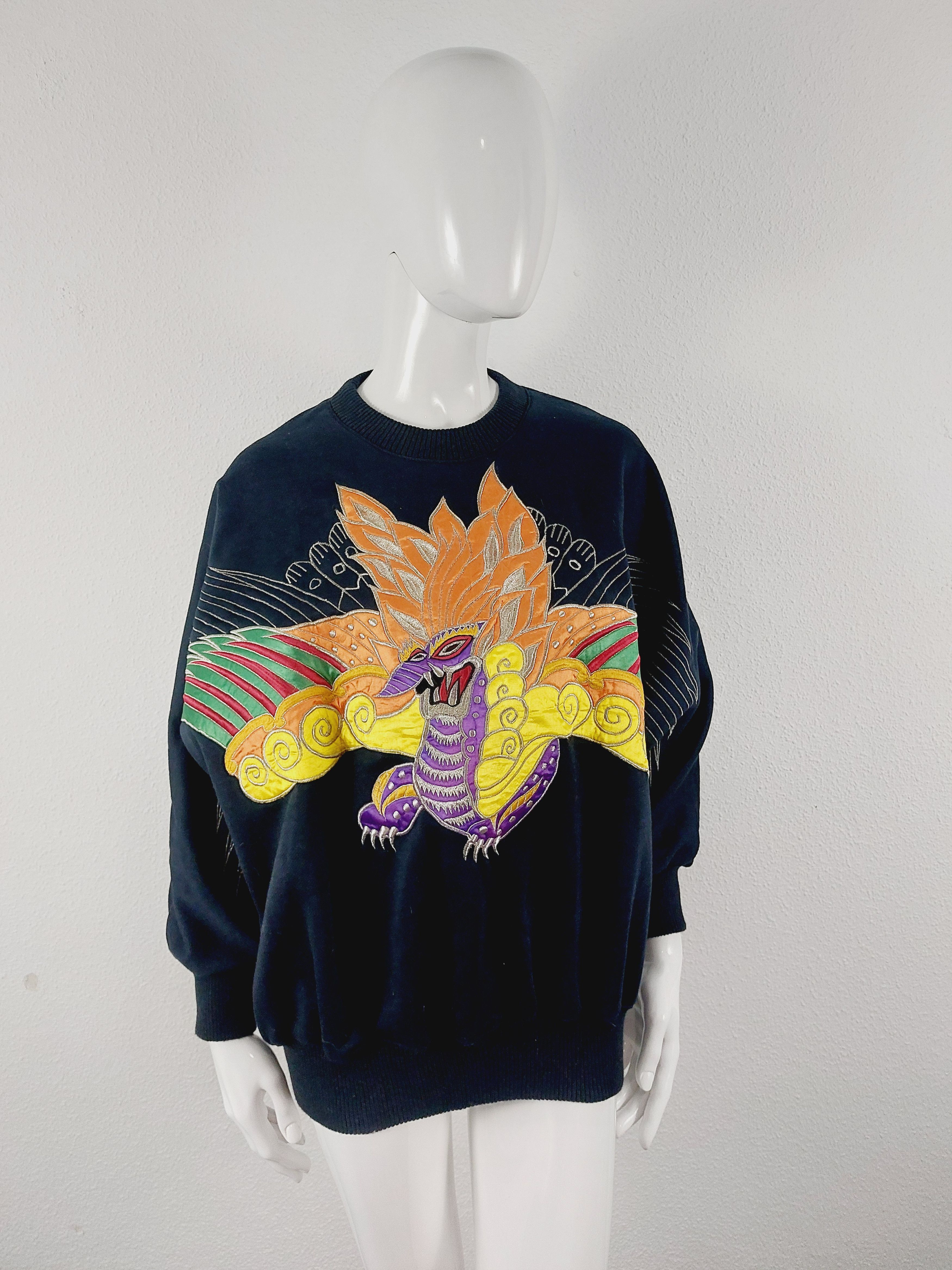 Kansai Yamamoto Kansai Yamamoto Japanese Dragon Sweater Pullover Size US M / EU 48-50 / 2 - 8 Thumbnail
