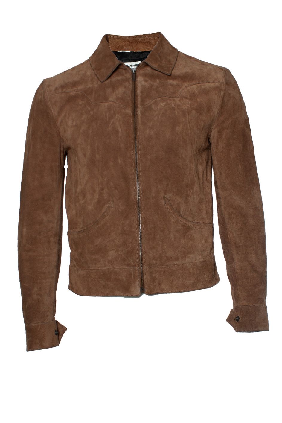 Saint Laurent Paris Saint Laurent, Suede western jacket in cognac Size US M / EU 48-50 / 2 - 1 Thumbnail