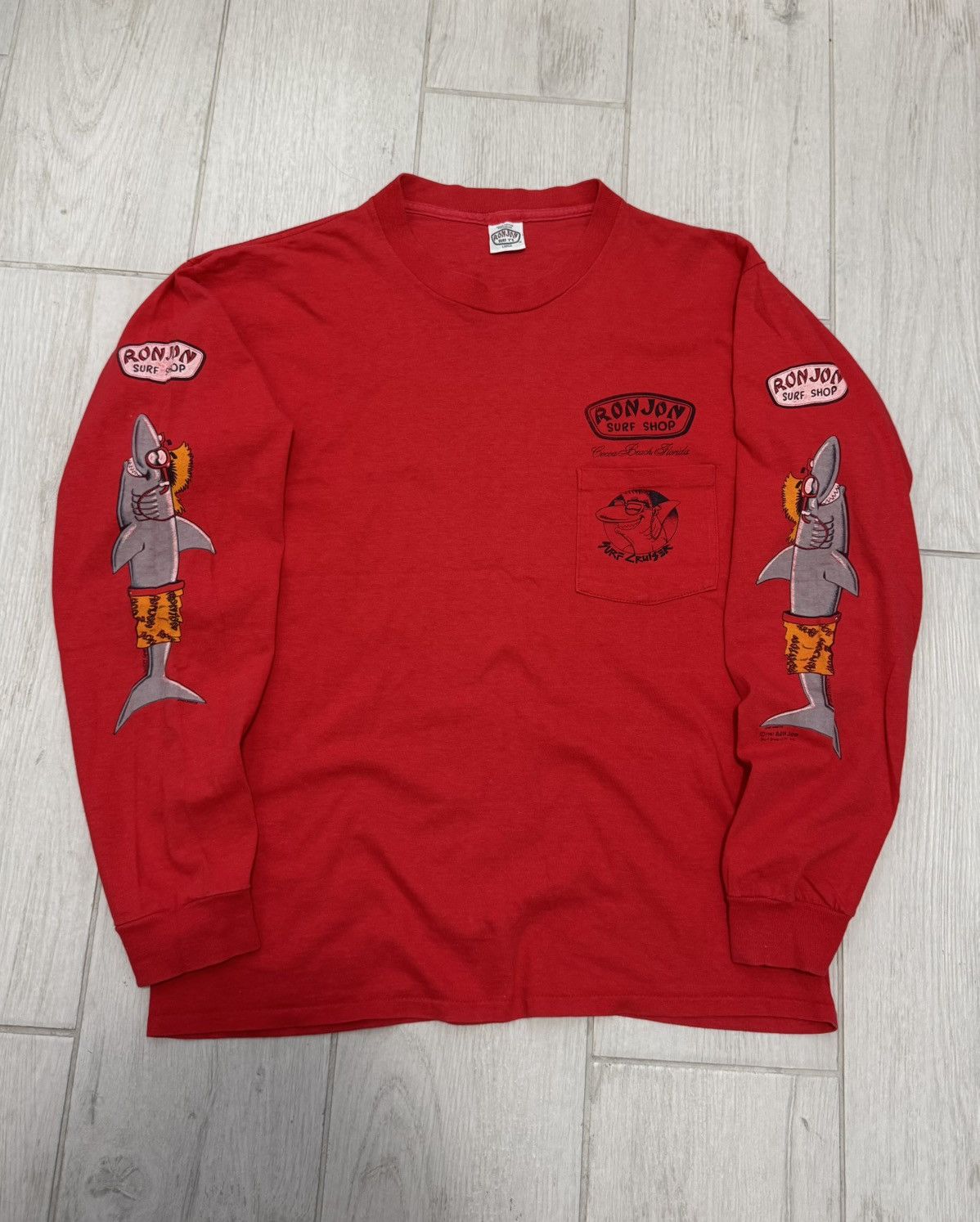 Ron Jon Surf Shop Vintage 1987 Ron Jon Surf Shop "RJ University" Longsleeve Size US L / EU 52-54 / 3 - 1 Thumbnail