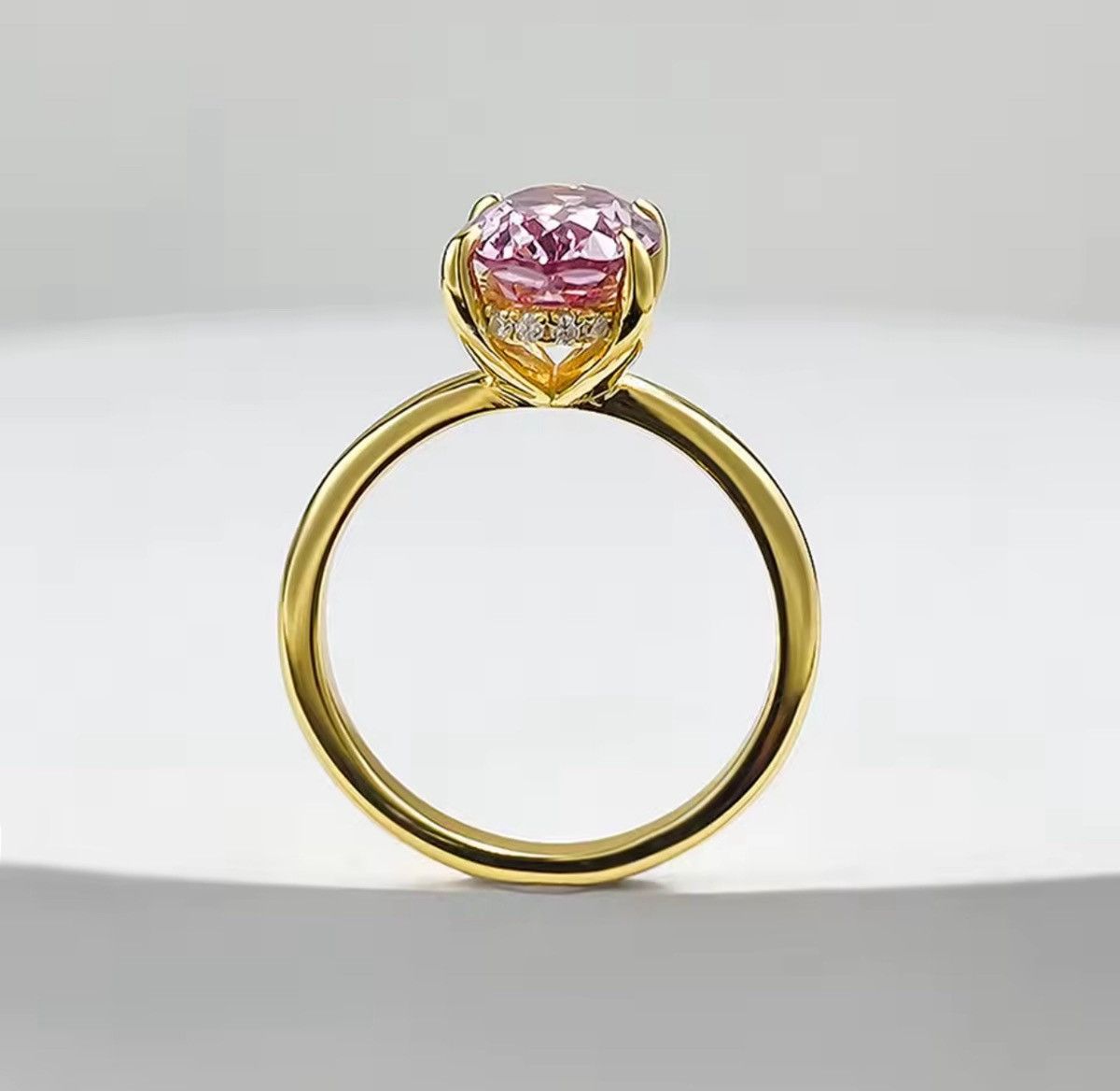 Other Elegant Pink Gemstone 14k Gold Ring! Size ONE SIZE - 4 Thumbnail