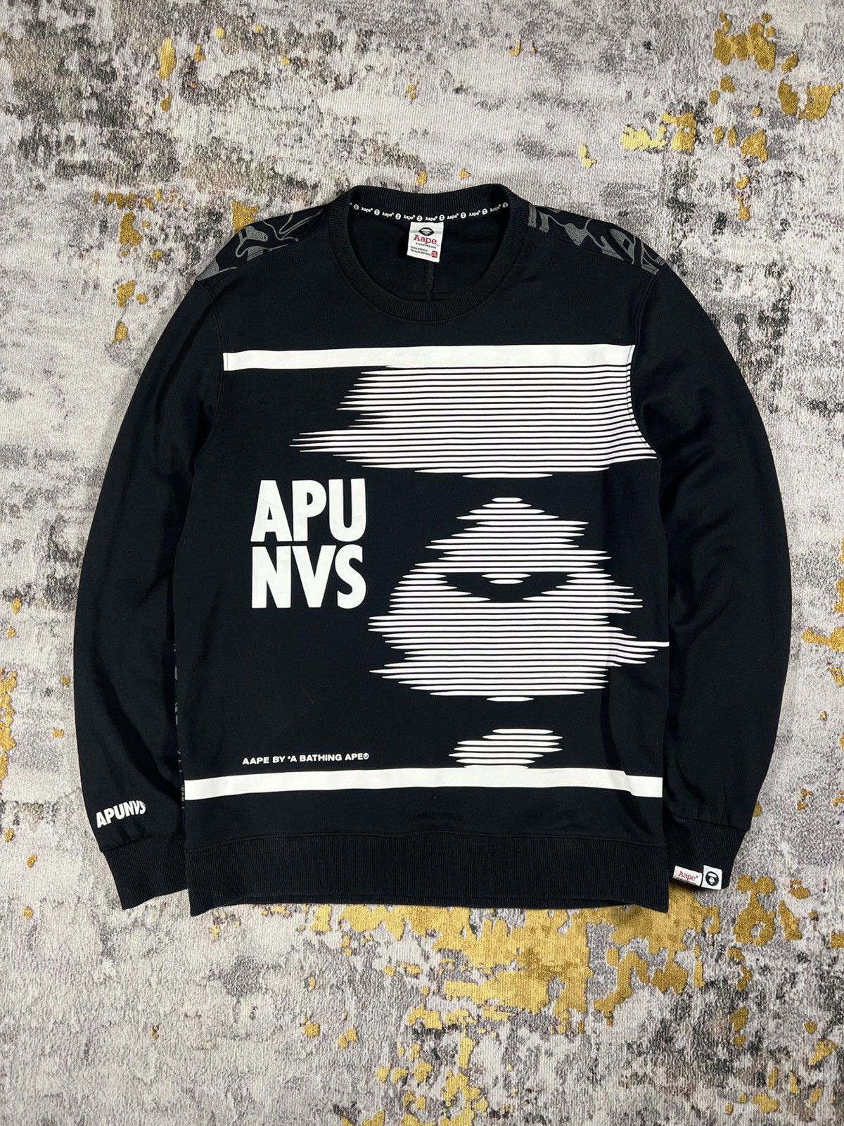 Aape Vtg Y2K Aape by Bathing Ape Sweatshirt Moon Face Full Prints Size L / US 10 / IT 46 - 1 Thumbnail