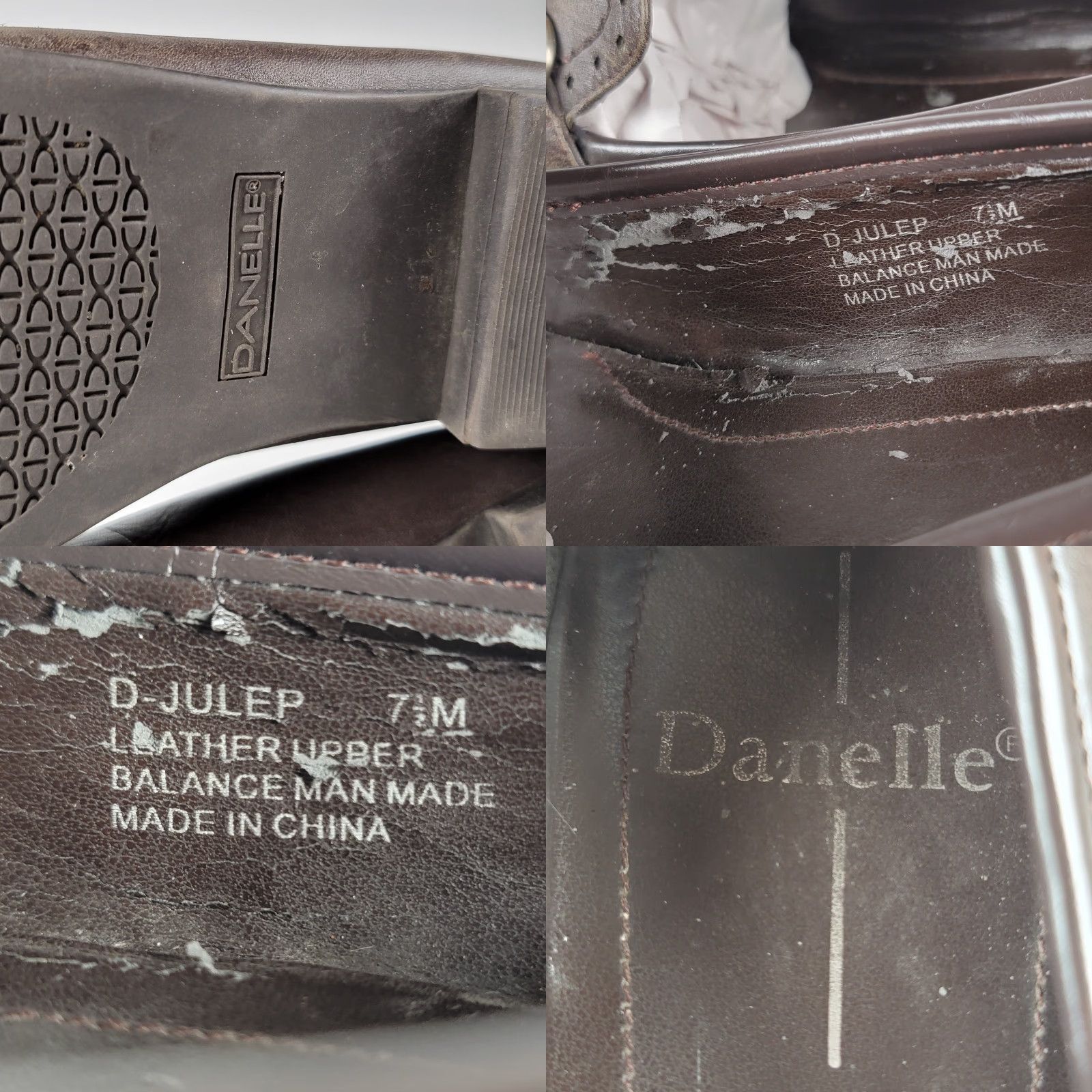 Vintage Danelle Danielle Slip-On Loafer Black Leather Women's 7.5 Flat Slip-On Arch Support Cushioned Breathable Lined Rubber Outsole Size US 8 / IT 38 - 8 Thumbnail