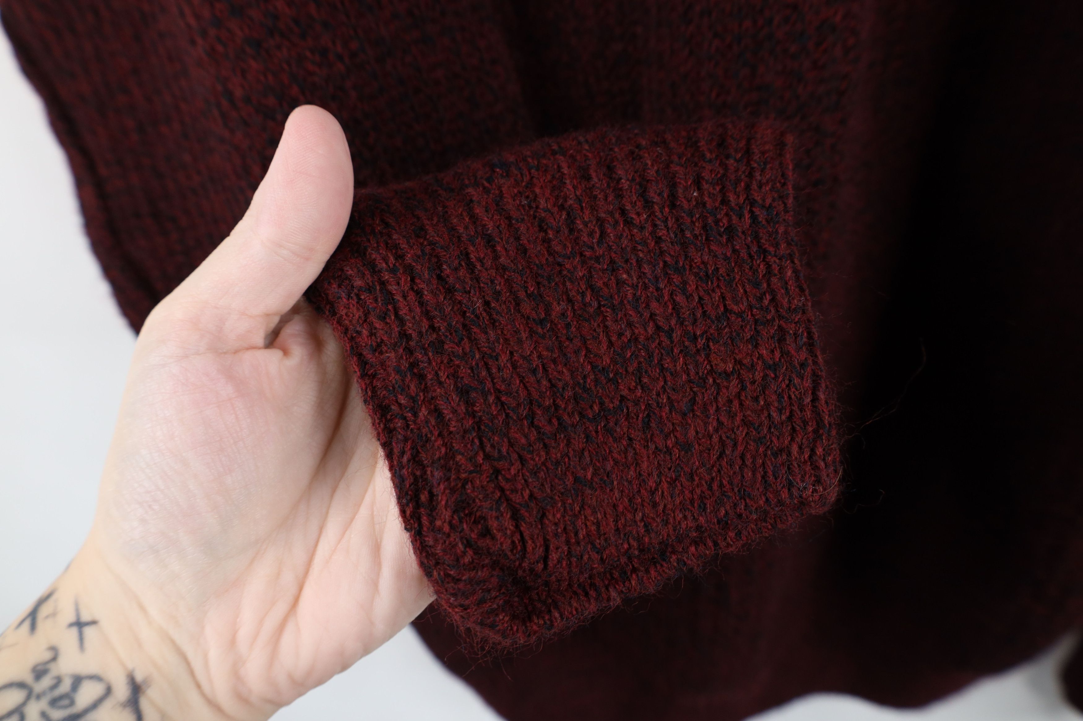 Vintage Vintage 90s Streetwear Ribbed Knit Crewneck Sweater Red USA Size US L / EU 52-54 / 3 - 6 Thumbnail