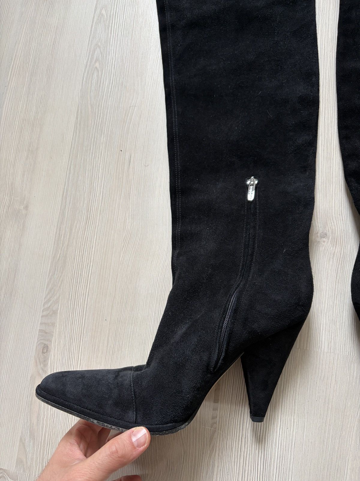 Sergio Rossi Sergio Rossi Knee High Boots Black Suede Size US 10 / IT 40 - 4 Thumbnail