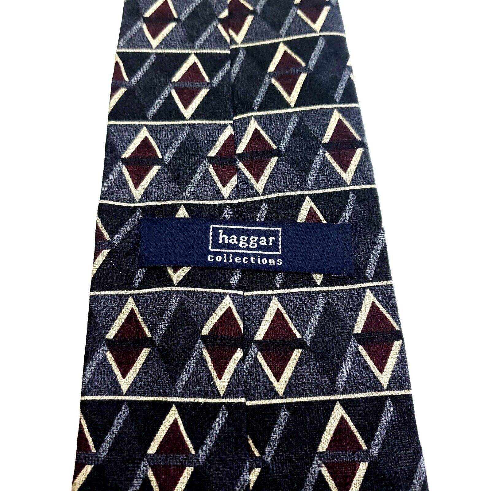 Haggar Haggar Silk Tie Print Gray Wide Size ONE SIZE - 3 Thumbnail