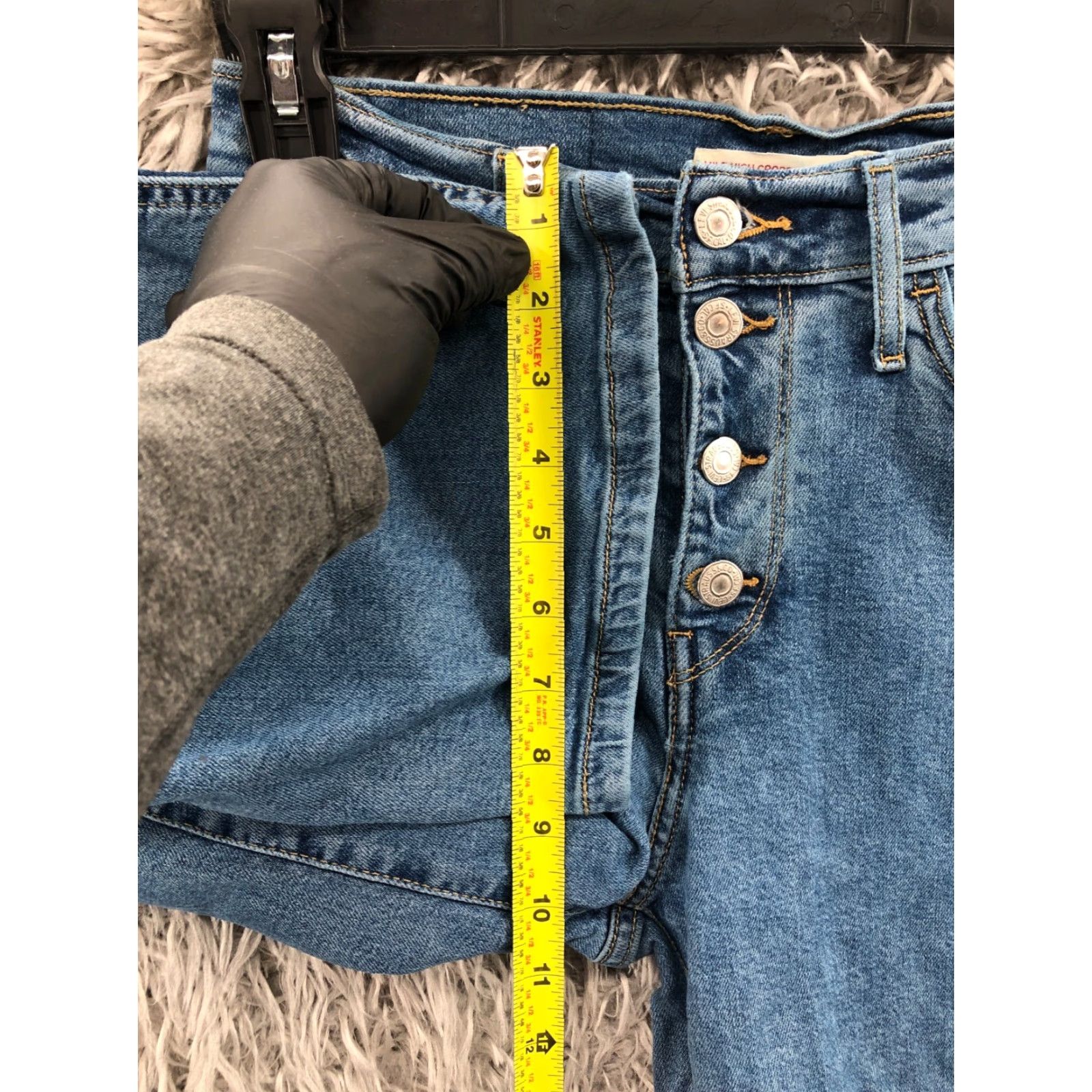 Levi's VINTAGE Levis Mile High Cropped Wide Leg Jeans Womens Medium Wash Blue 25 Regular Jeans Size 42" / US 20 - 4 Thumbnail