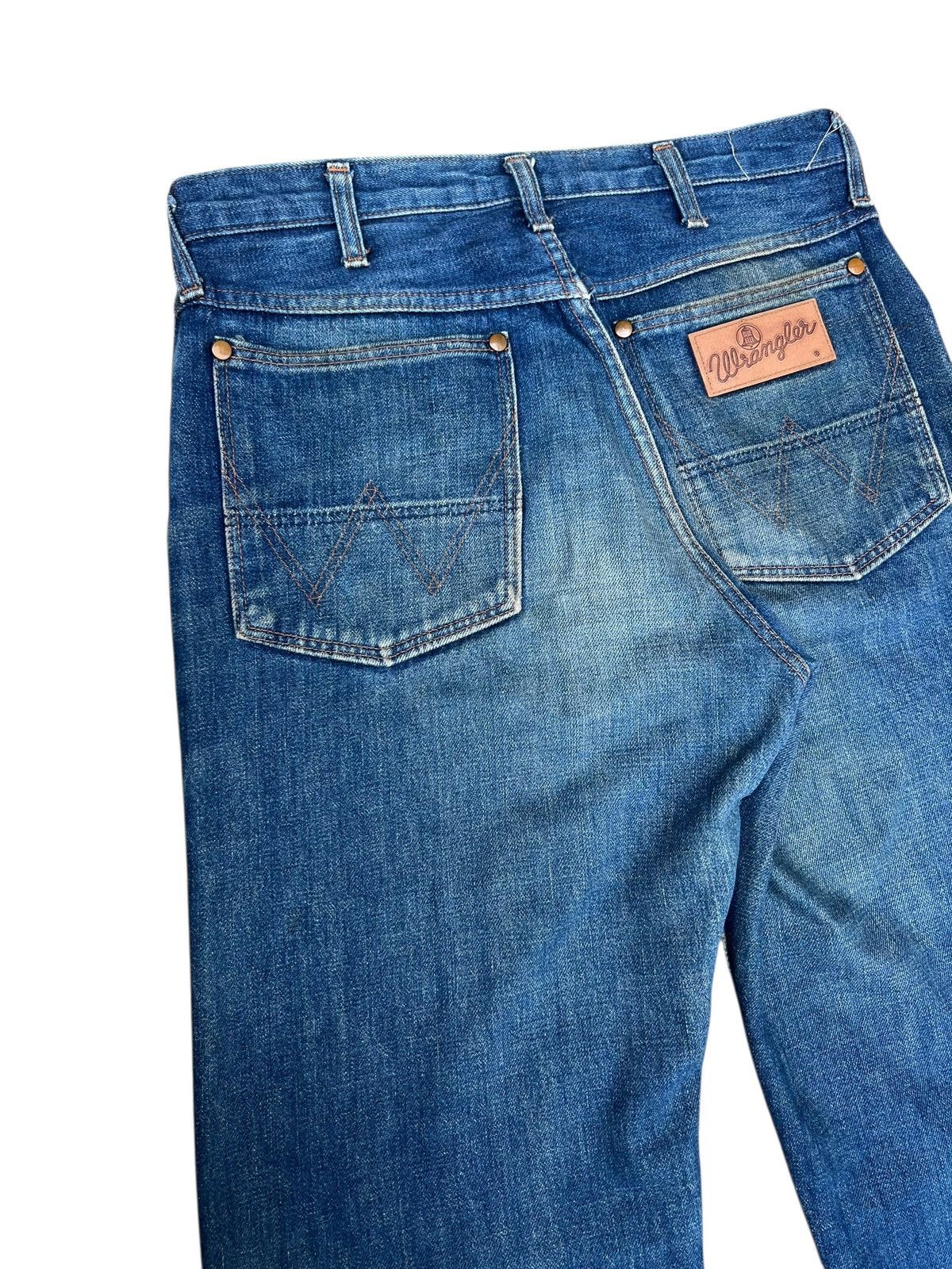 Wrangler 90s Wrangler Blue Bell Aging Mud Denim Selvedge Jeans Size US 31 - 15 Thumbnail