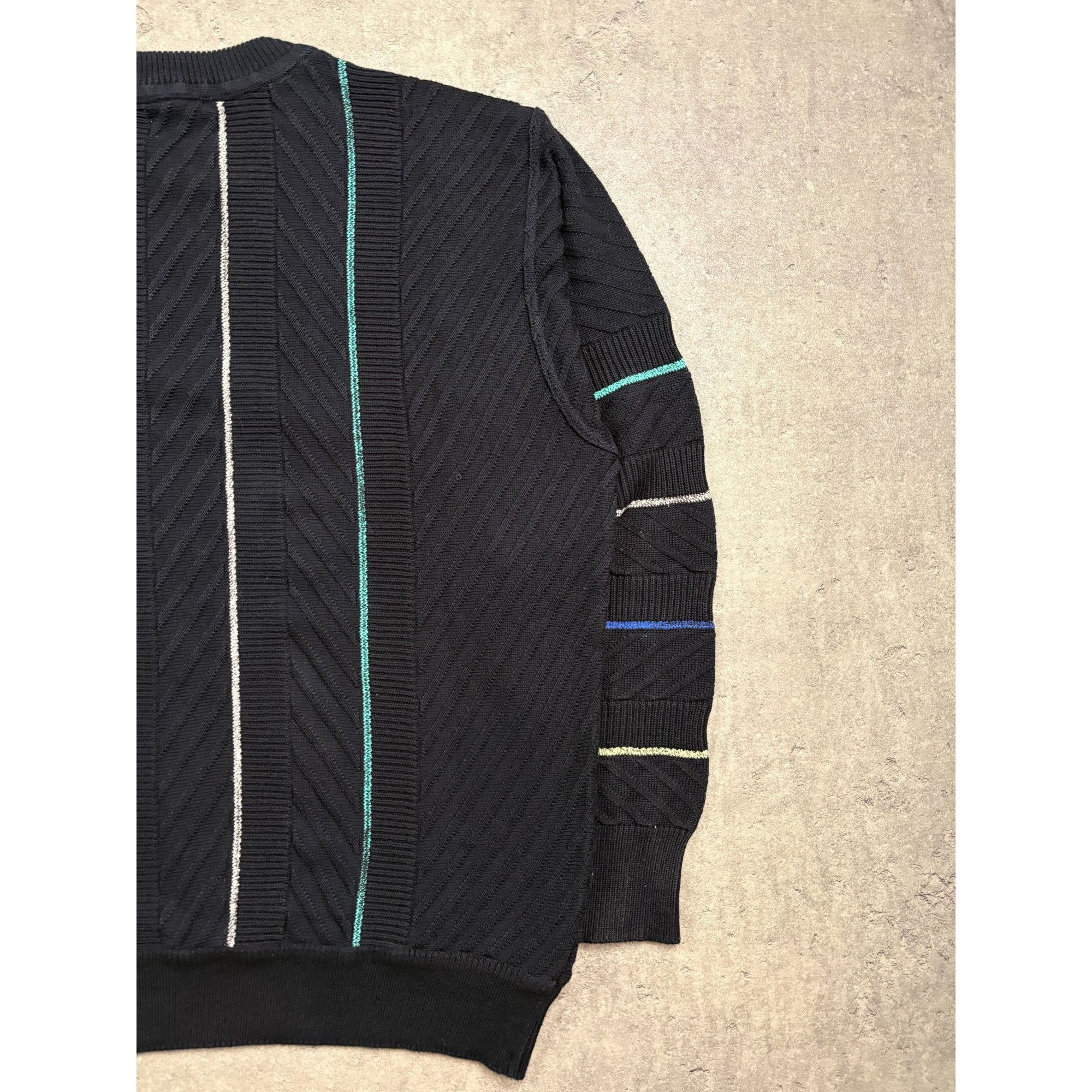 Carlo Colucci Carlo Colucci Personality Mens Black Sweater With Multicolor Size US M / EU 48-50 / 2 - 7 Thumbnail