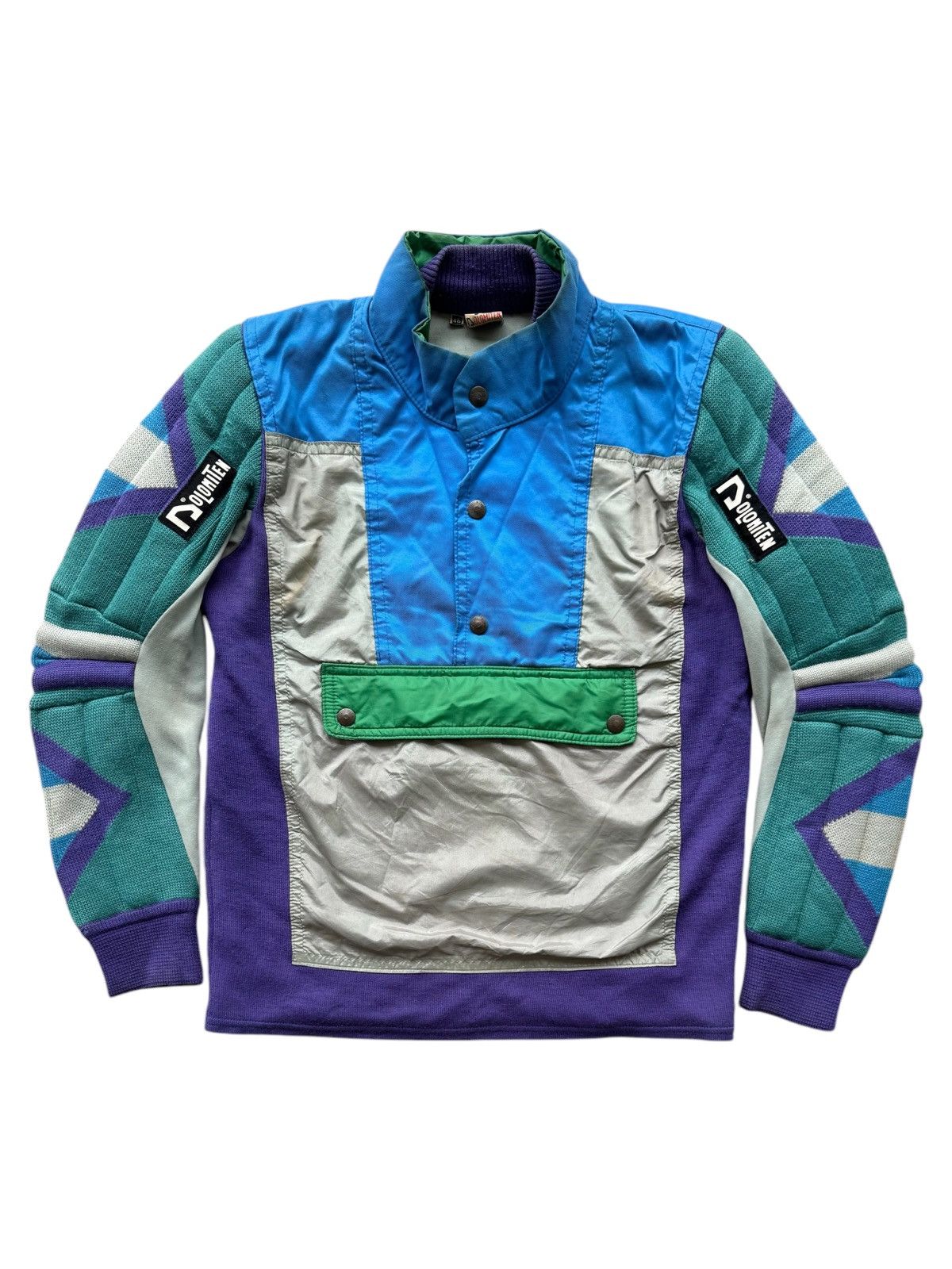 VERY RARE VINTAGE JACKET SKI PULL DOLOMITEN COLORBLOCK 70s