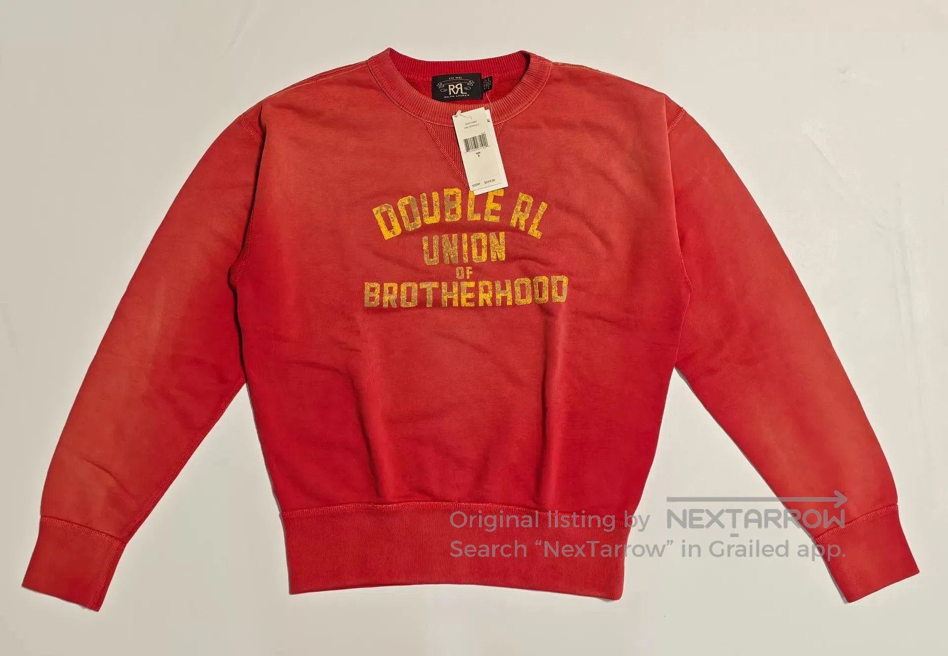 ralph lauren rrl vintage red sweatshirt.