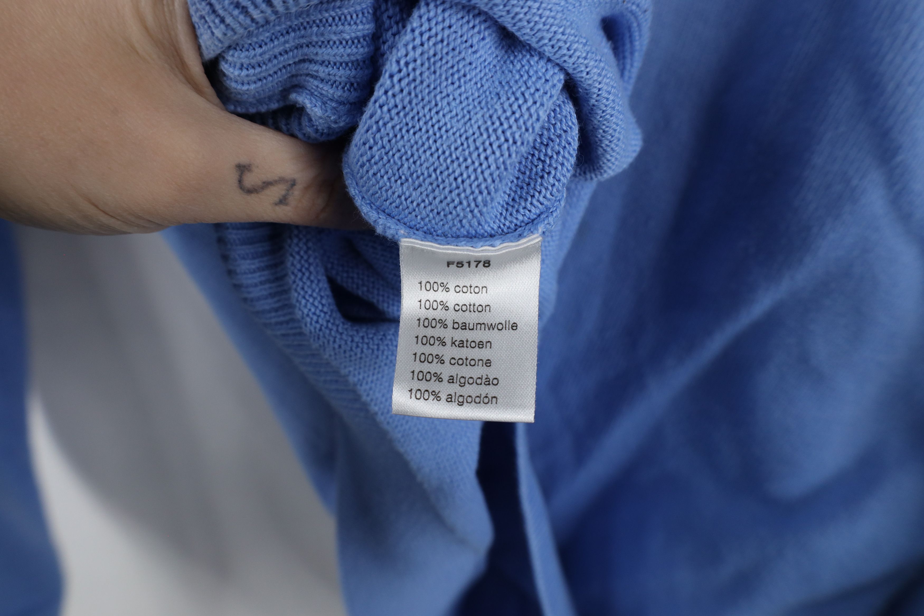 Lacoste × Vintage Vintage 90s Lacoste Croc Logo Knit Collared Sweater Blue Size US L / EU 52-54 / 3 - 9 Thumbnail