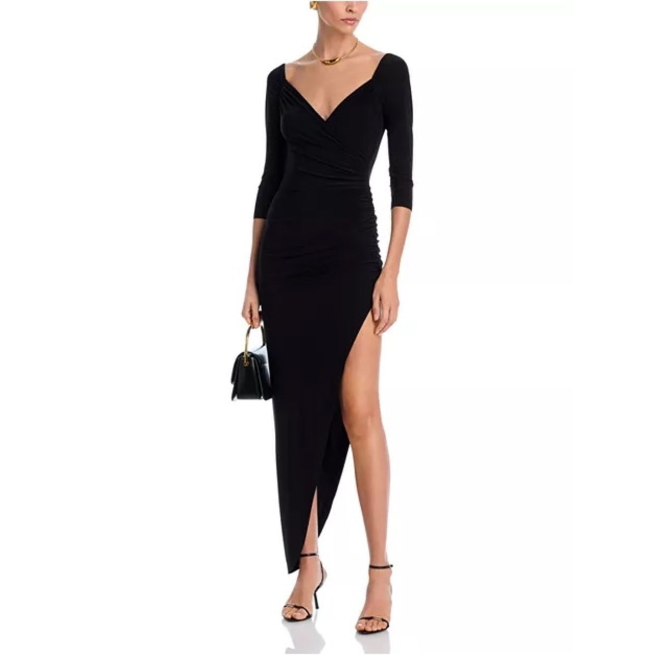 Norma Kamali Norma Kamali Off Shoulder Sweetheart Side Drape Gown Black Size XXS / US 00 / IT 34 - 1 Thumbnail