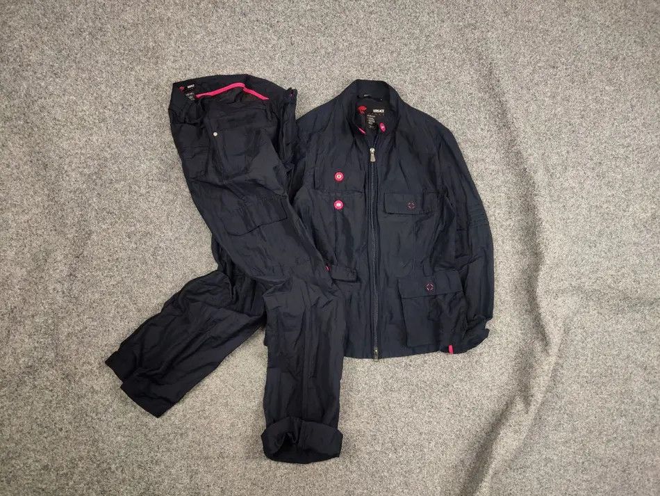 Versace Vintage 90's Versace Sport Jacket x Cargo Pants Nylon Blend Size S / US 4 / IT 40 - 1 Thumbnail