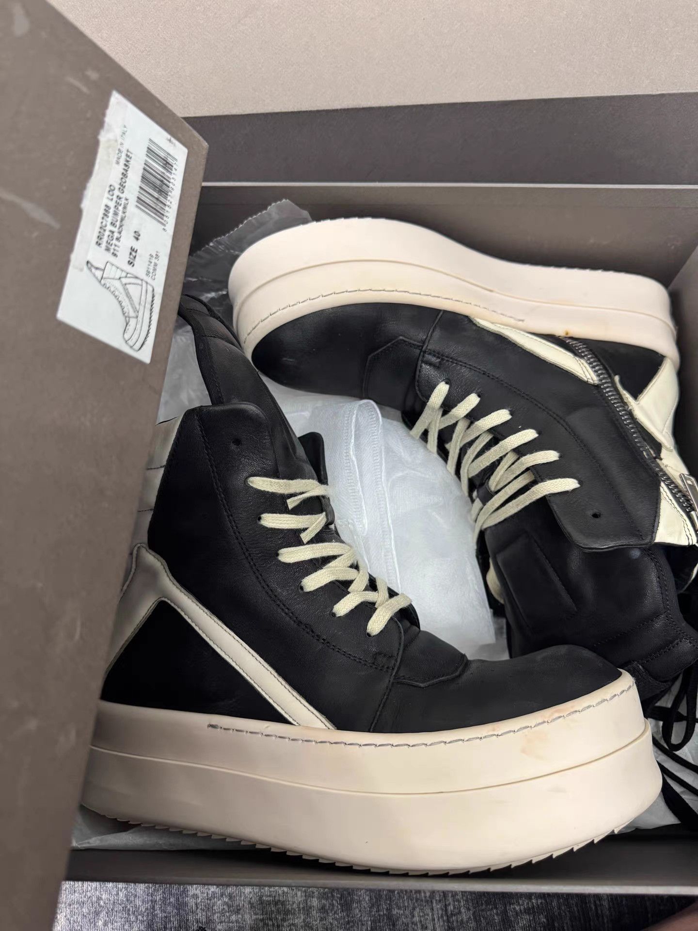 Rick Owens Rick Owens Mainline Thick Sole Triangle Sneakers Size US 7 / EU 40 - 6 Thumbnail