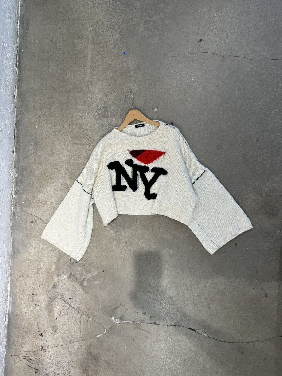 Raf Simons Raf Simons “I Love Ny” Cropped Knit Sweater | Grailed