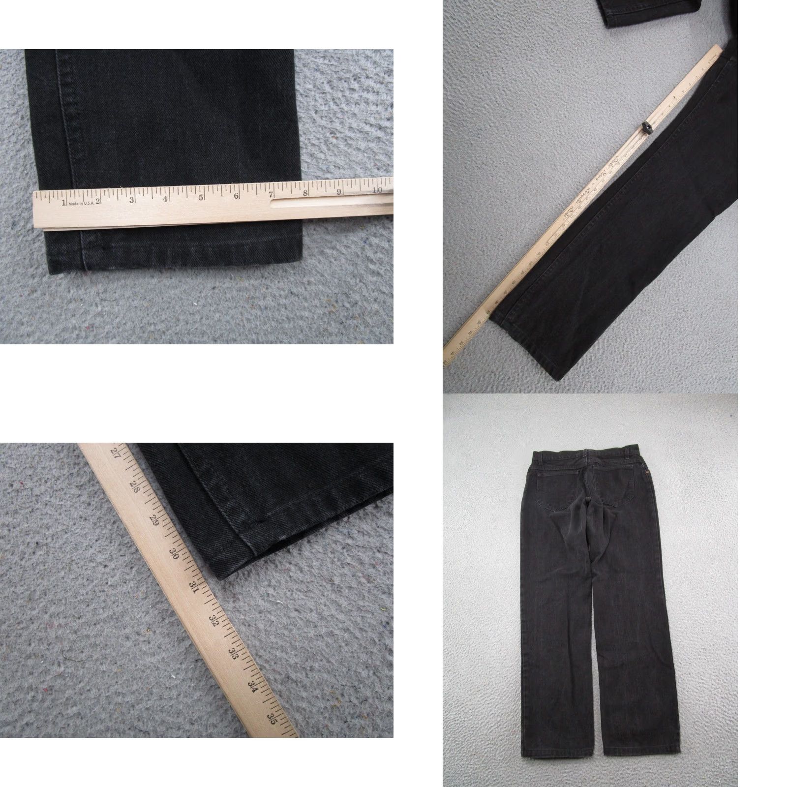 Lee VINTAGE Lee Jeans Mens 5-Pocket Denim Straight Black Cotton 31 Inseam 33x32 Size 33 Rise Mid 10-12 in Regular Zip Size US 33 - 8 Thumbnail
