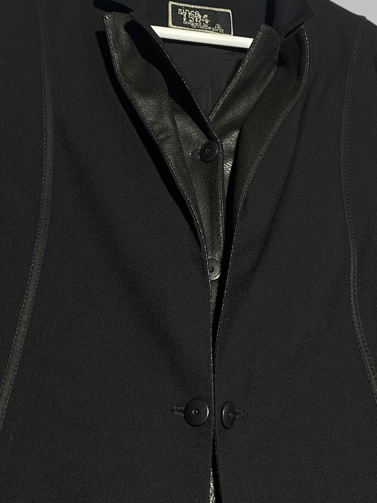 Annette Gortz Annette Gortz Black Designer Wool Cotton Blond Coat Jacket Size M / US 6-8 / IT 42-44 - 6 Thumbnail