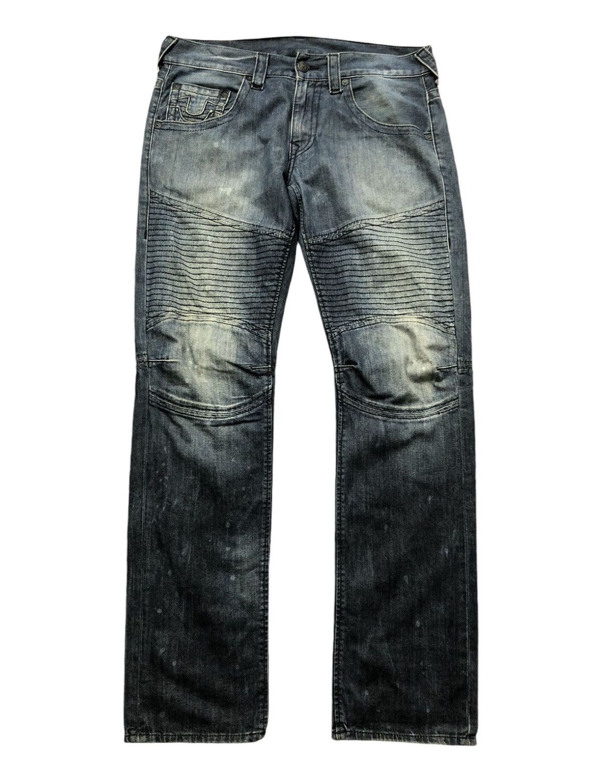 Vintage Vintage True Religion Moto Double Knee Jeans Size US 37 - 1 Thumbnail