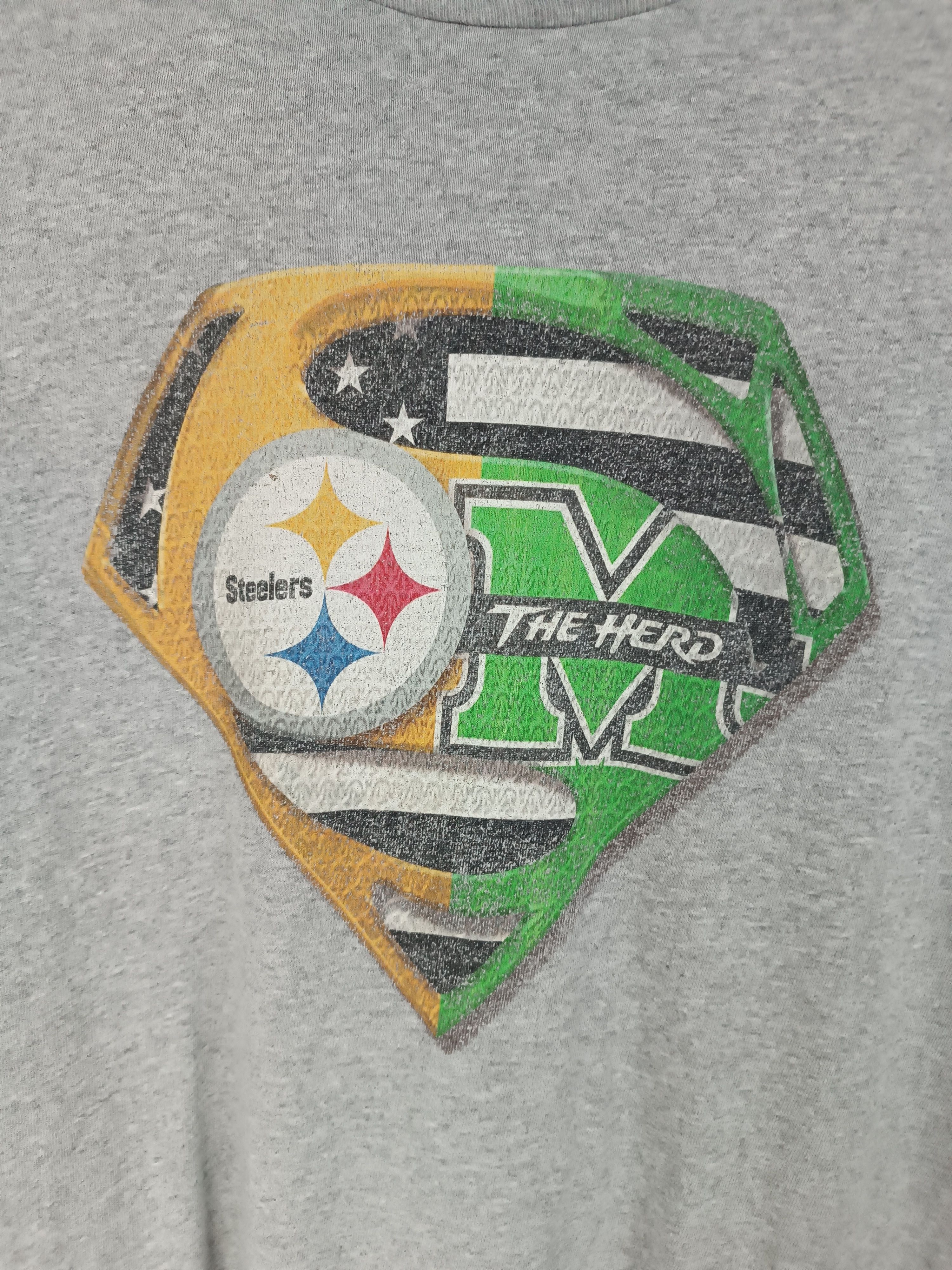 NFL VINTAGE PITSBURGH STEELERS SUPERMAN LOGO VERY RARE TEE Size US XL / EU 56 / 4 - 8 Thumbnail
