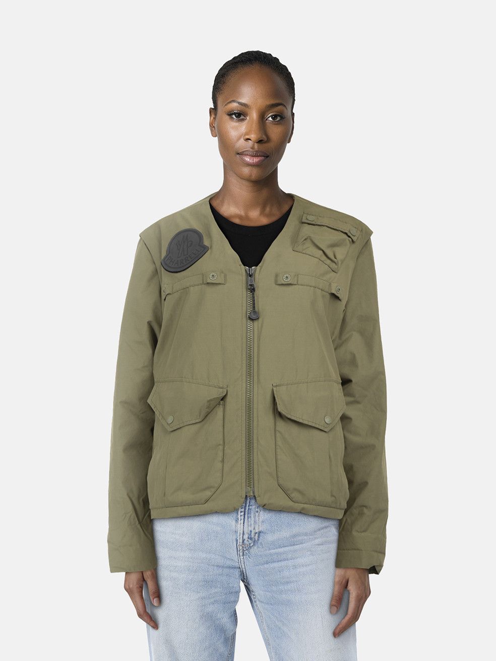 Moncler Moncler Genius x Pharrell Williams Khaki Maple Short Down Jacket Size M / US 6-8 / IT 42-44 - 1 Thumbnail