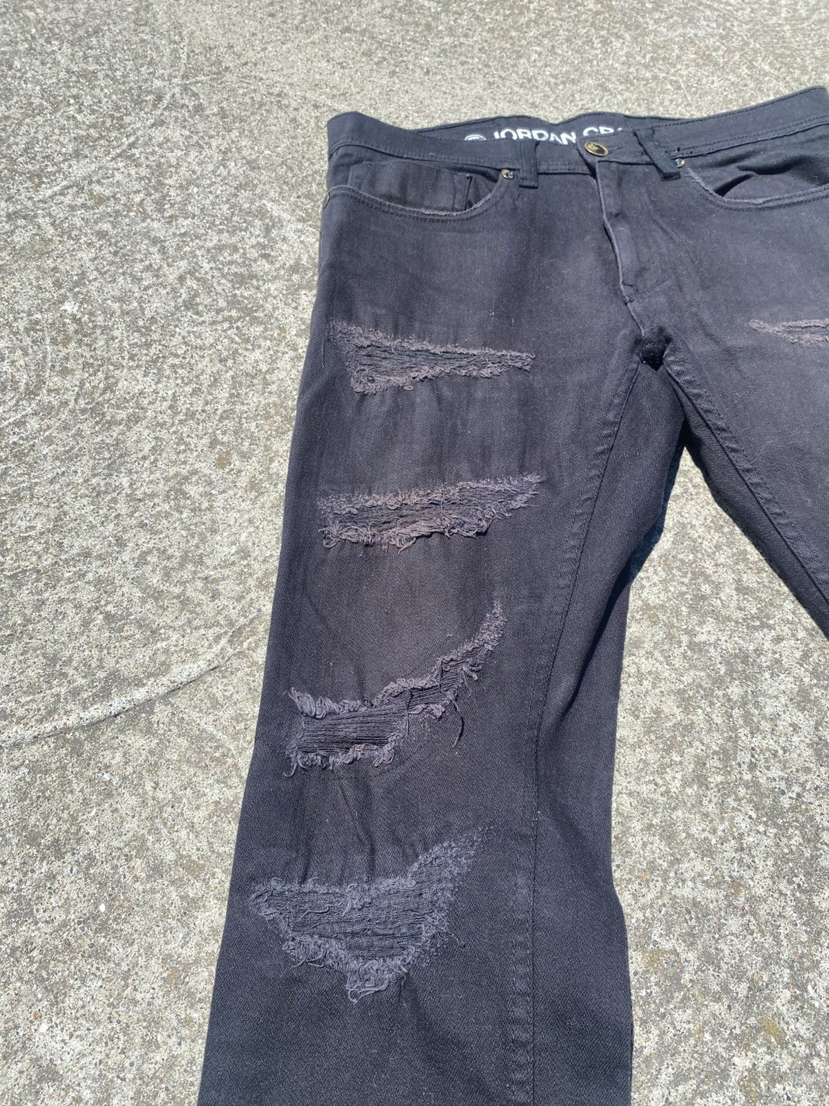 Jordan Craig Black Distressed Denim Size US 32 / EU 48 - 4 Thumbnail