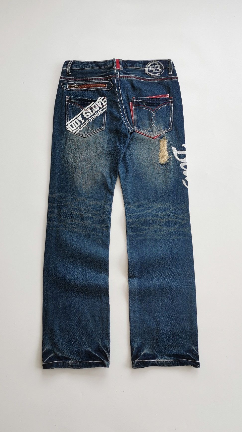 Brain Dead × Gotcha Y2K Gotcha Embroidery Print Vintage Jeans Size US 32 / EU 48 - 7 Thumbnail